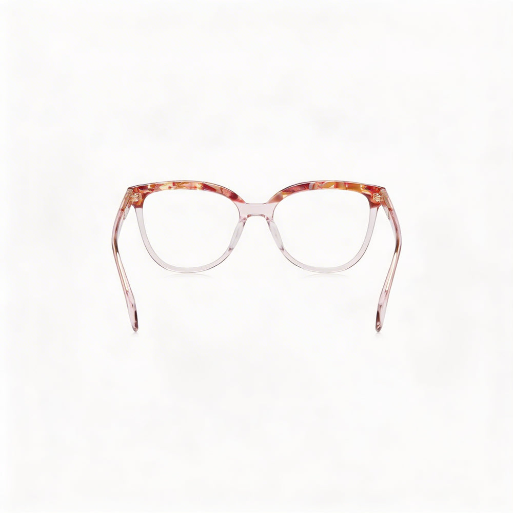 TOUS Casual Women's Shiny Transparent Pink Acetate Optical Eyeglass Frame Clear Lens 50/17/135