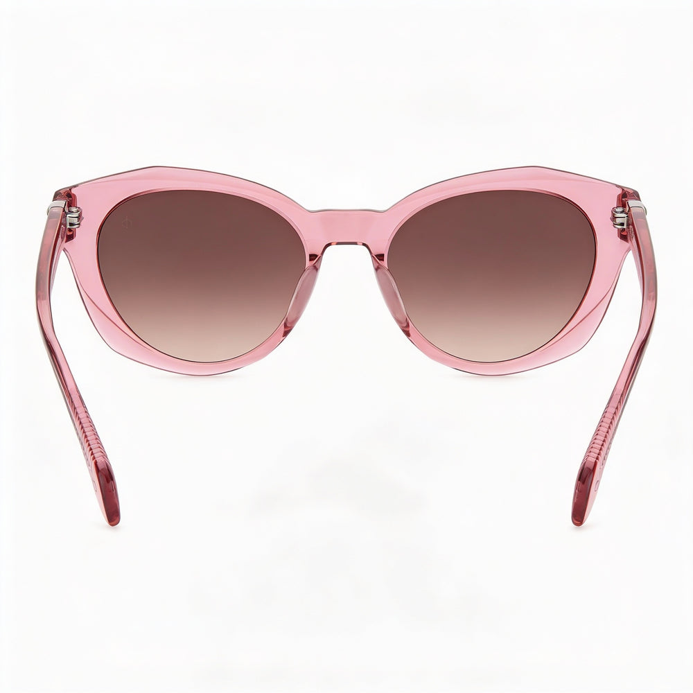 Gafas de sol informales Rag & Bone para mujer con montura de acetato rosa y lentes marrones 53-19-140