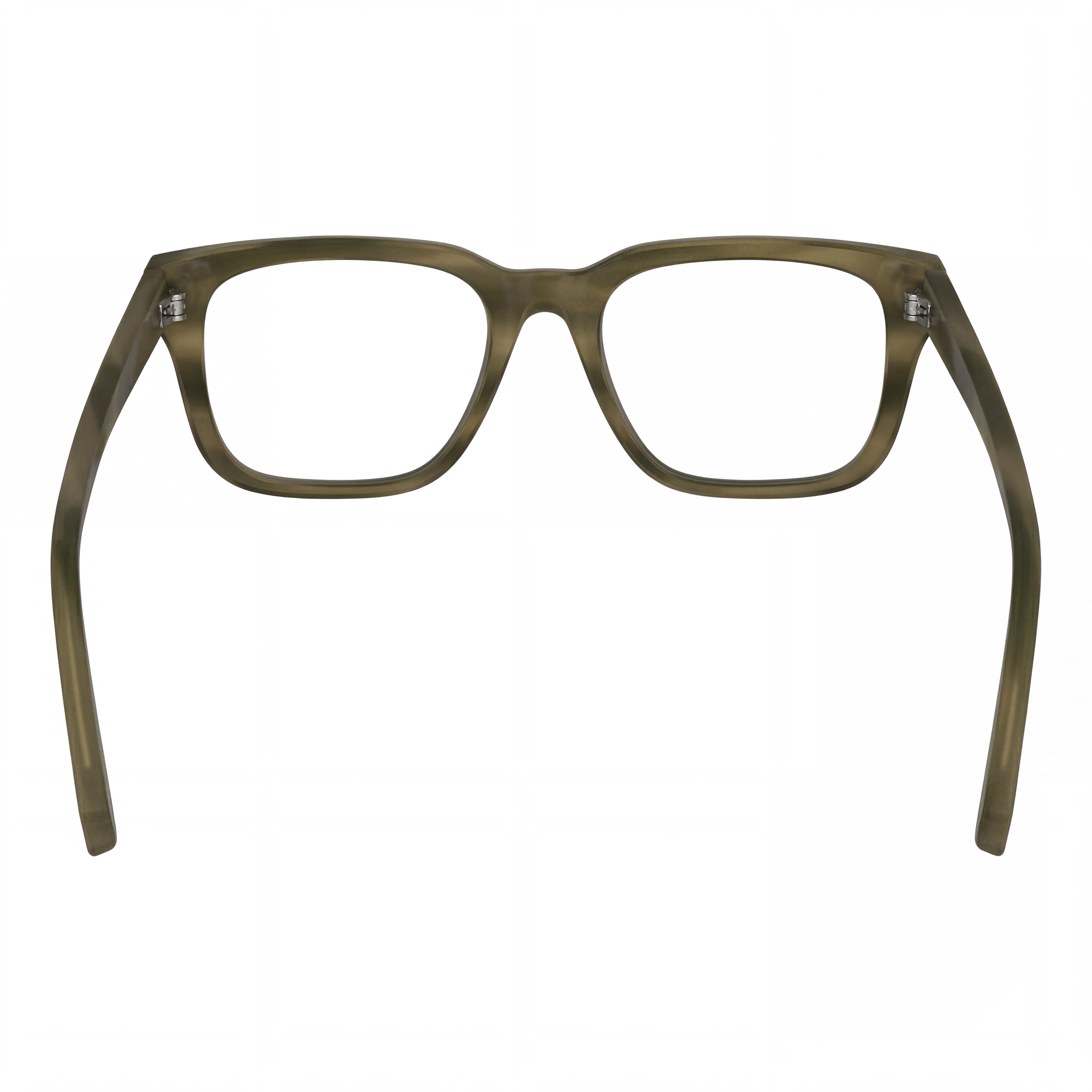 Gafas de acetato para hombre Ferragamo Sf2996 con montura color caqui a rayas y lentes de policarbonato color caqui a rayas de 54 mm, Photo 3