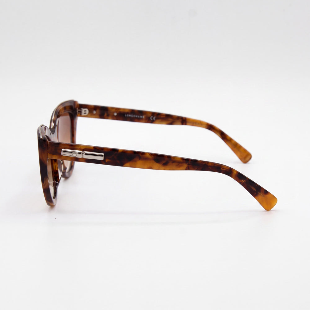 Gafas de sol Longchamp Classic Vintage Havana con montura de titanio para mujer, sin polarizar, con protección UV de 51 mm