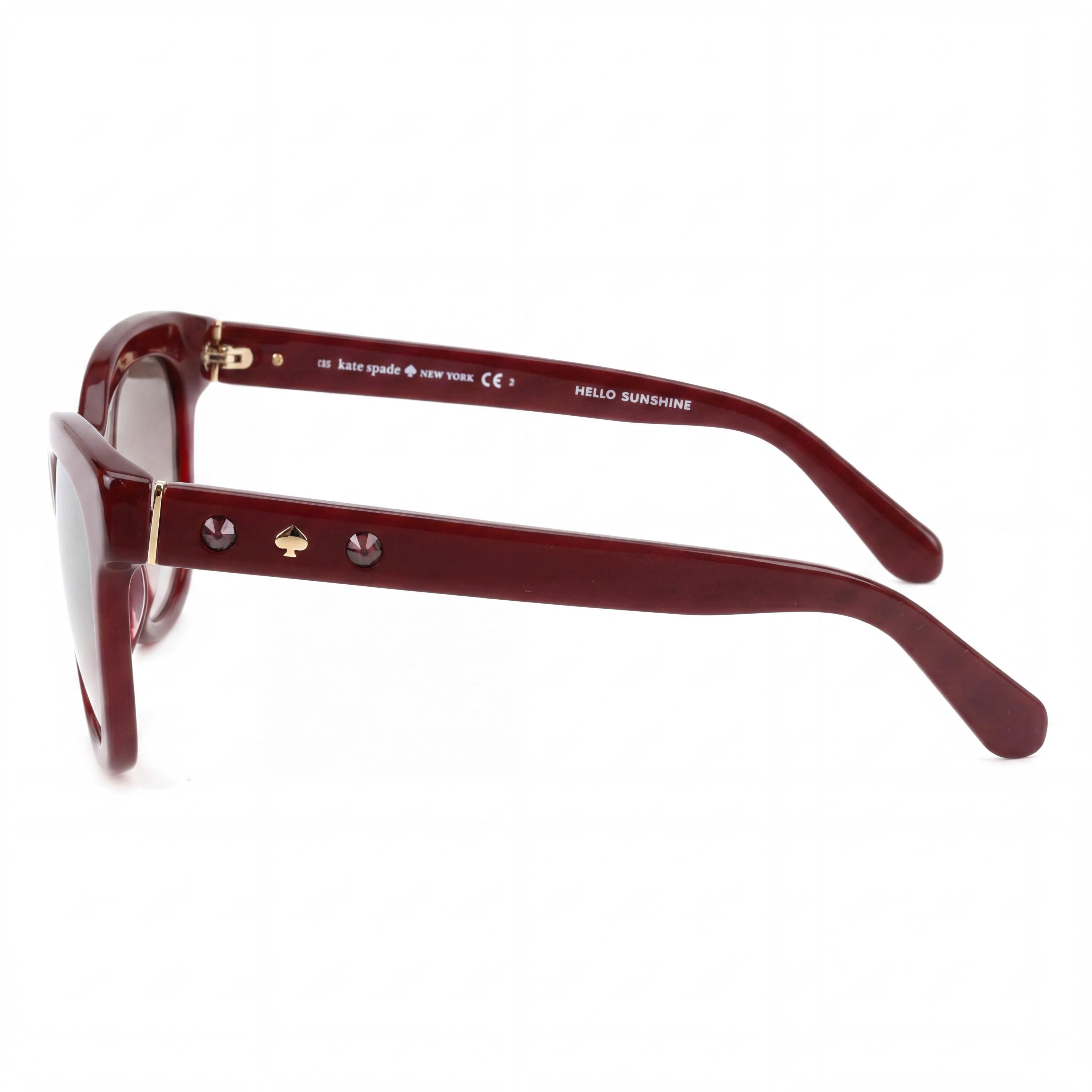 Gafas de sol Kate Spade New York Modern Cateye de acetato burdeos para mujer, lentes degradadas con espejo dorado, 52 mm, Photo 3