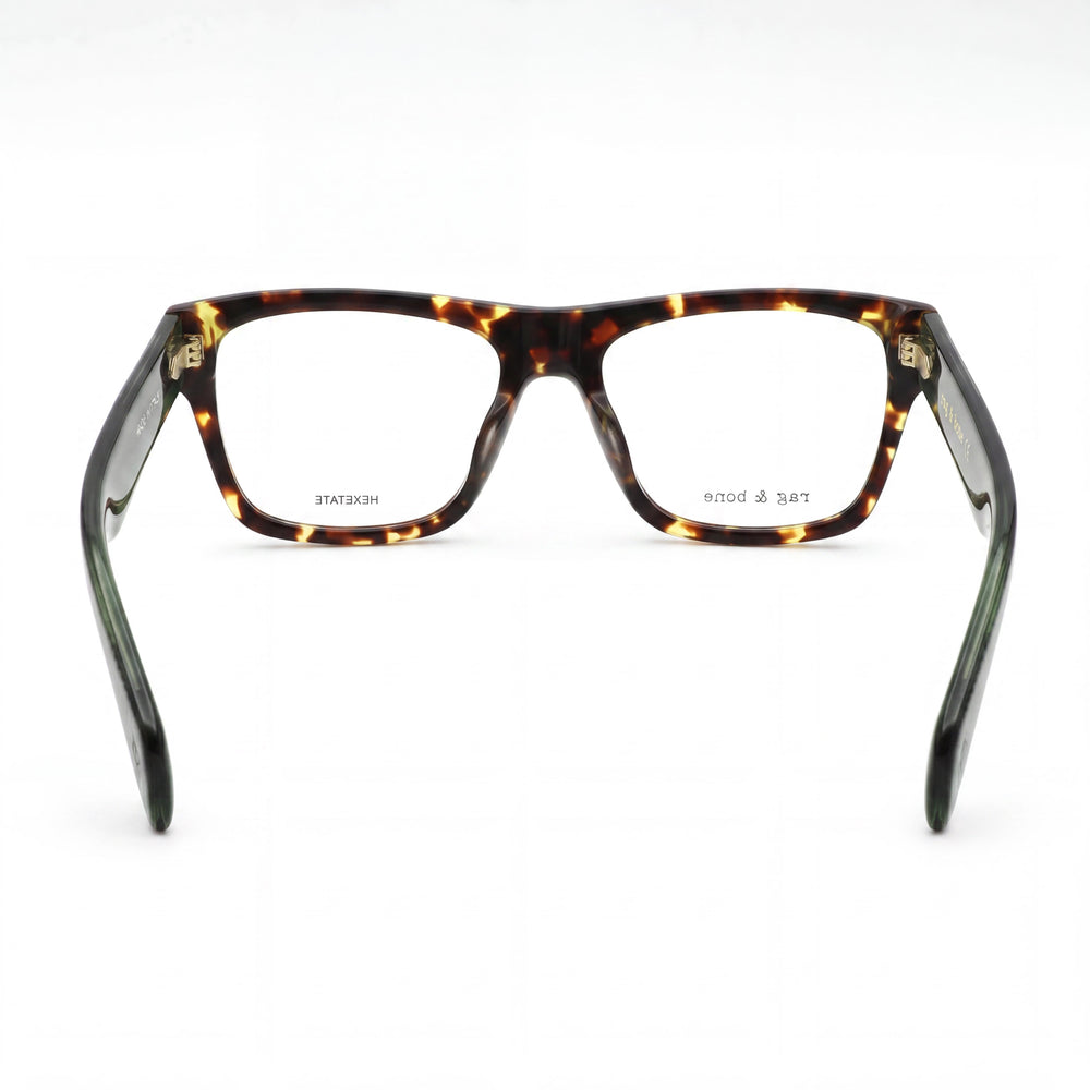 rag & bone Men's Casual Style Eyeglasses with Brown Havana Green Plastic Frame, 54mm Lens, 17mm Bridge, 145mm Temple