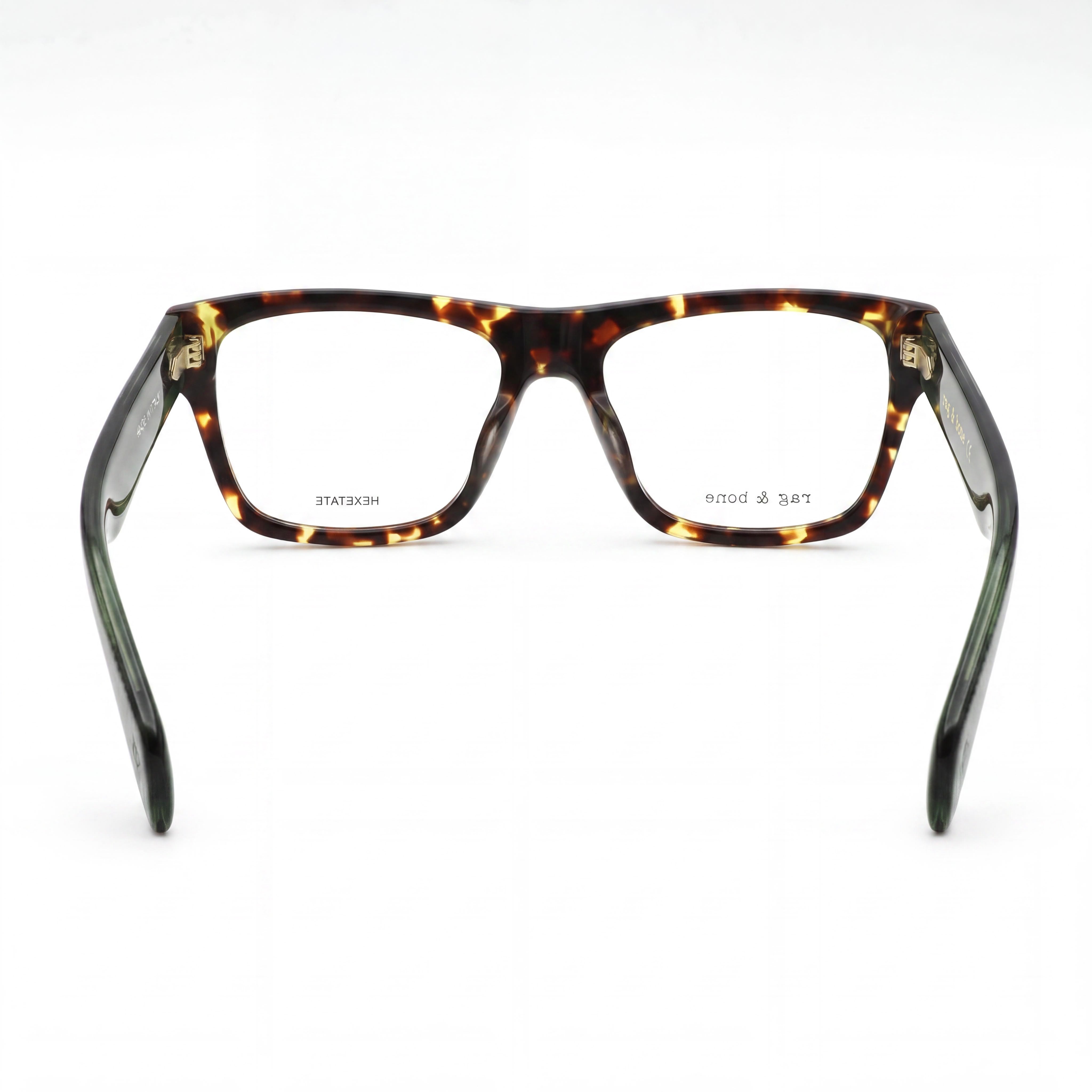 rag & bone Men's Casual Style Eyeglasses with Brown Havana Green Plastic Frame, 54mm Lens, 17mm Bridge, 145mm Temple, Photo 3
