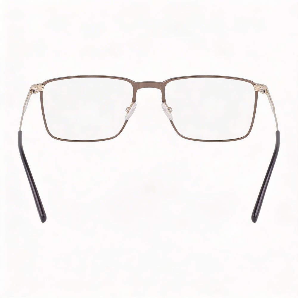 Lacoste Casual Men's Semi-matte Dark Ruthenium Frame Transparent Plastic Lenses Eyeglasses 54-18-145