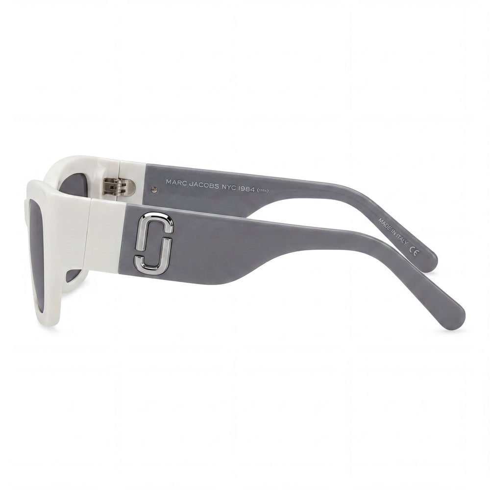 Gafas de sol Marc Jacobs Cat Eye para mujer, montura negra-gris, lentes negras, protección UV del 100%, 53 mm