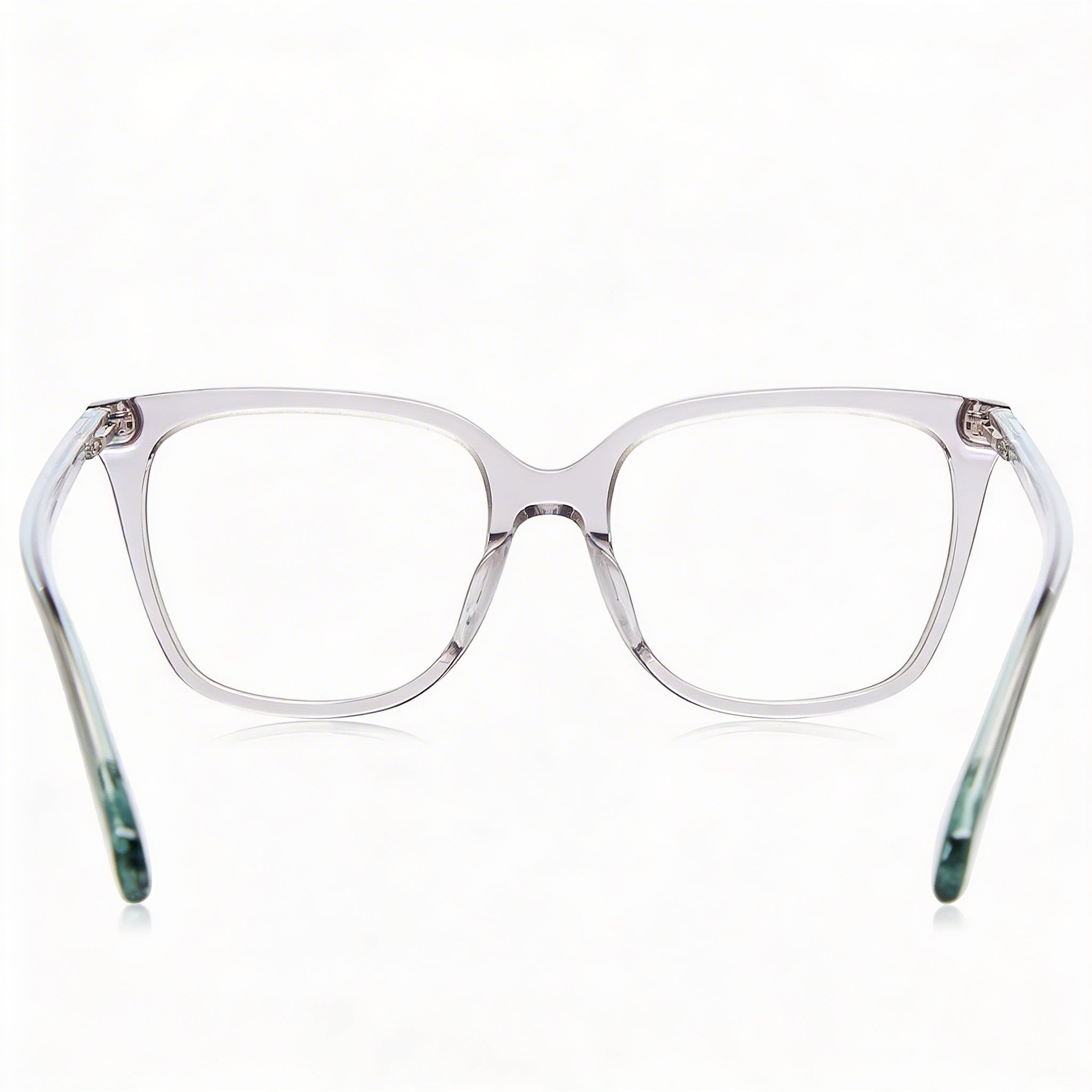 Kate Spade New York Modern Unisex Square Frame Eyeglasses Transparent Grey Acetate with Grey Lenses 51mm, Photo 4