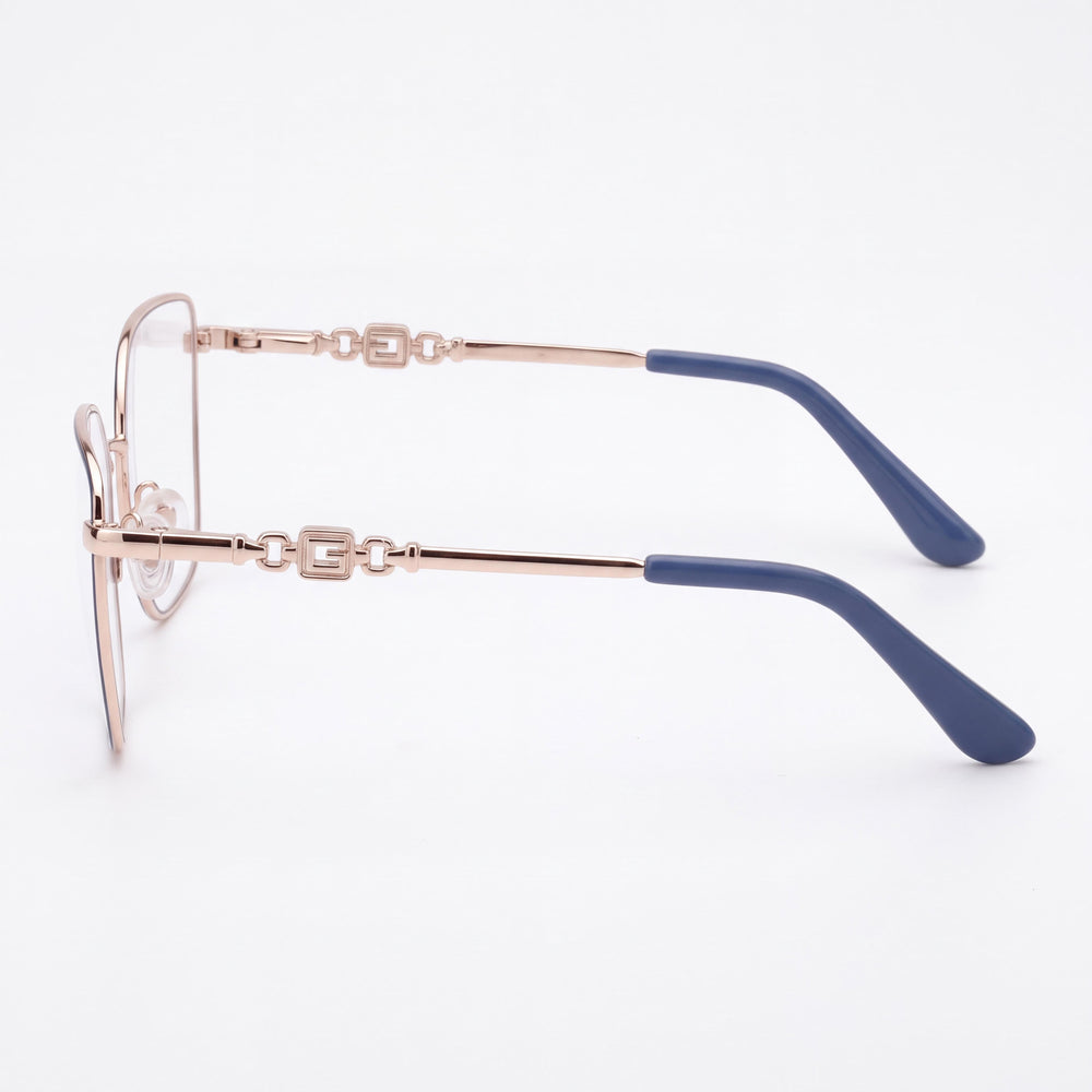 Gafas graduadas de metal para mujer GUESS Gu2952 en azul claro y oro pálido, 55mm