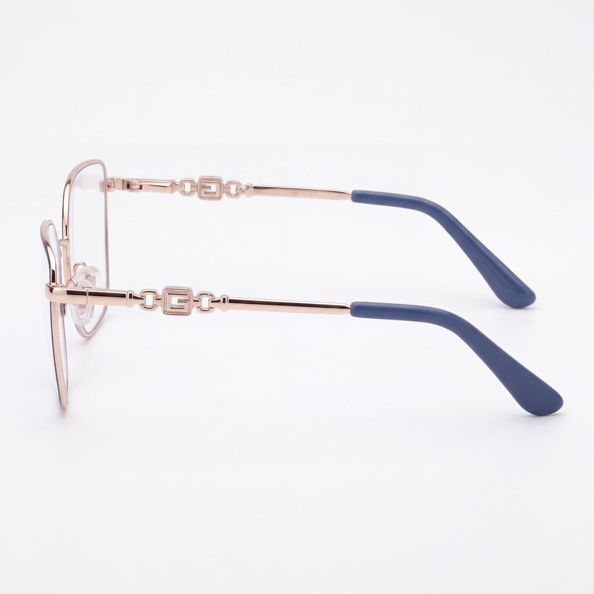 GUESS Gu2952 Women's Metal Frame Optical Eyeglasses in Light Blue Pale Gold, 55mm, Photo 2