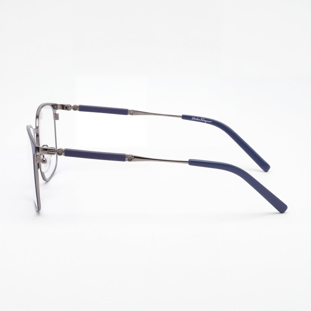 Salvatore Ferragamo Modern Square Women’s Titanium Blue Light Ruthenium Eyewear 54mm