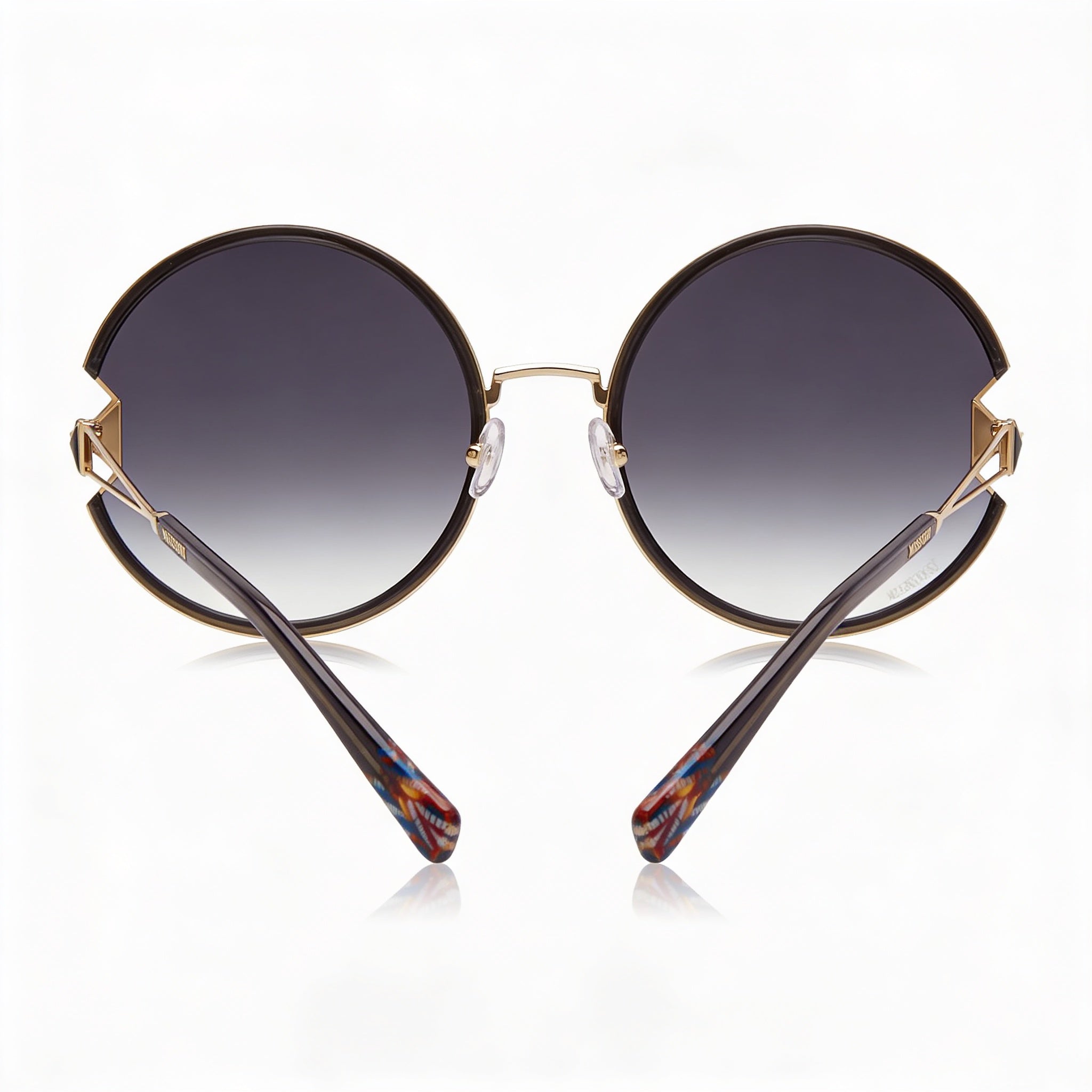 Missoni MIS 0074/S Oval Women's Gold Black Dark Grey Stainless Steel 100% UV Protection Sunglasses 59mm, Photo 4
