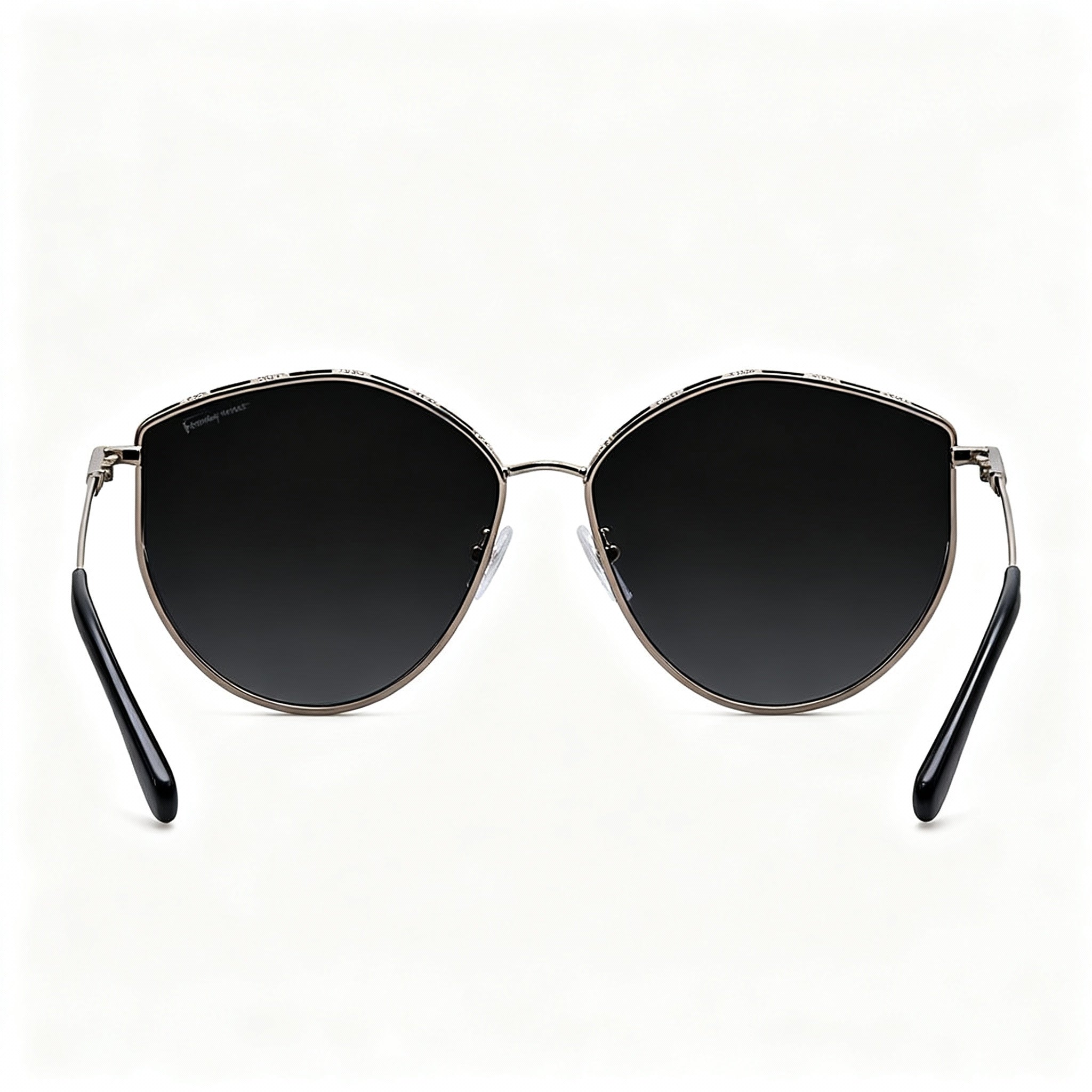 Salvatore Ferragamo Sf264s Women's Metal Sunglasses 60mm, Rose Gold Grey Frame, Grey Gradient Lens, Photo 3