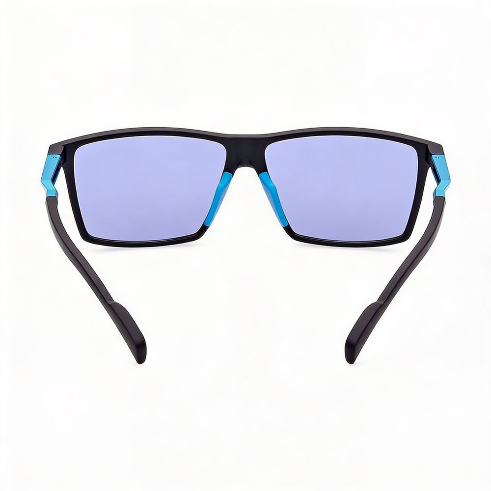 Adidas Comtemporary Men's Matte Black Blue Polycarbonate UV Protected Non-Polarized Sunglasses 135mm
