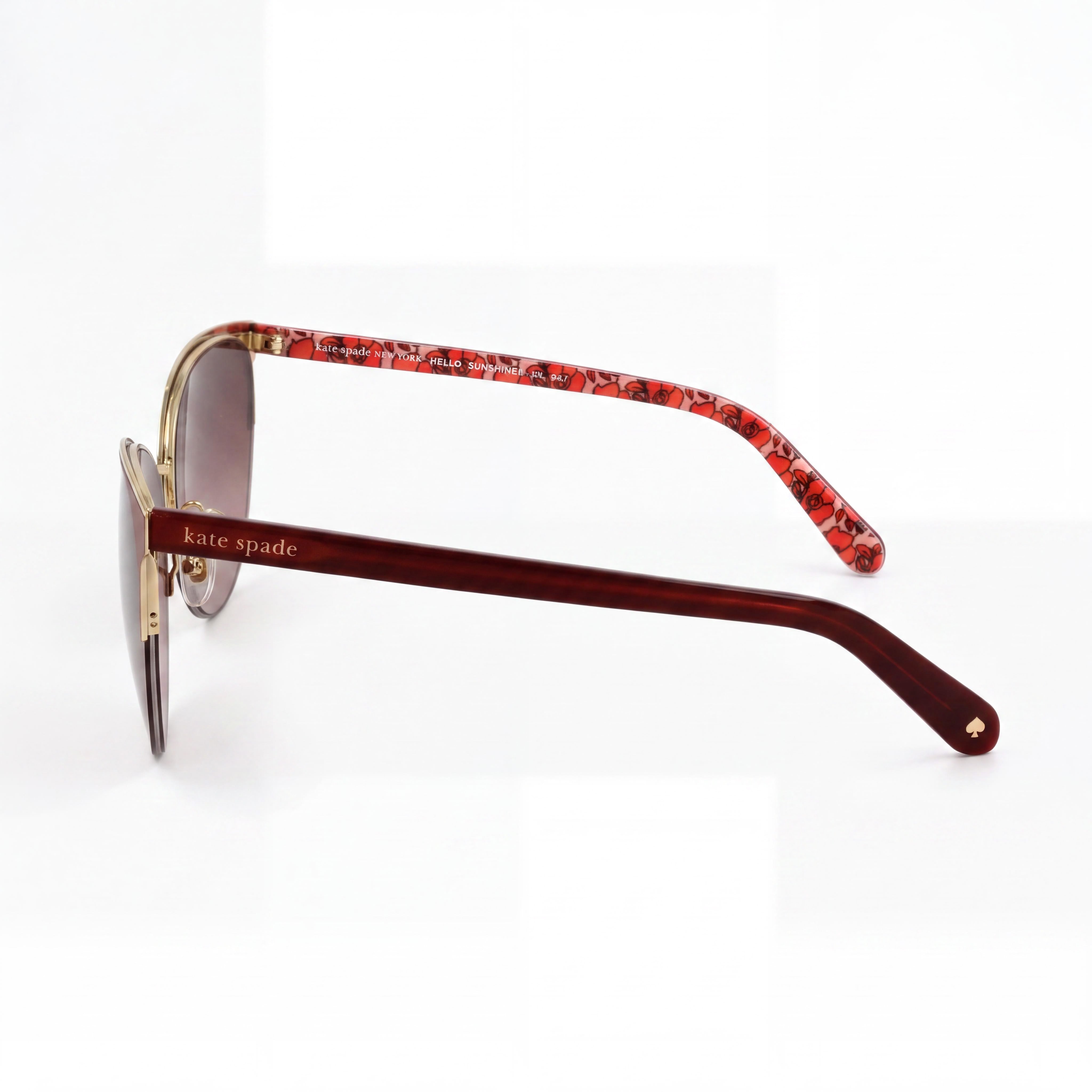 kate spade new york Casual Women's Red Pink Stainless Steel Pink Shaded UV Sunglasses 57mm, Photo 3