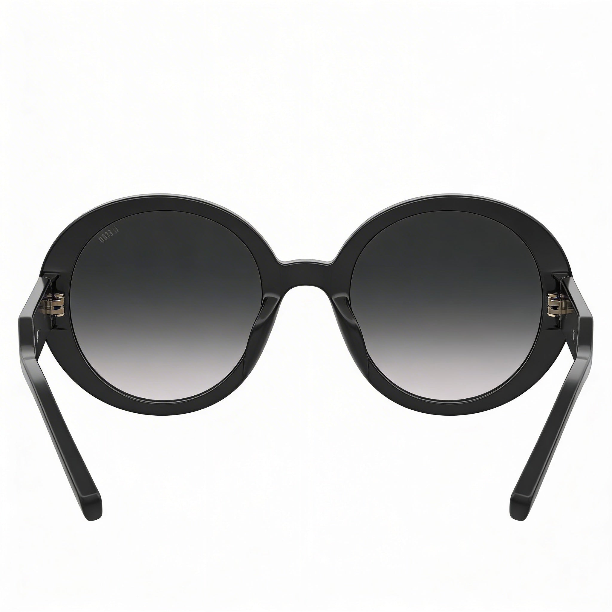 Moschino Mos125/S Women's Black Plastic Frame Dark Grey Shaded Gradient Round Sunglasses with 100% UV Protection 52mm, Photo 3