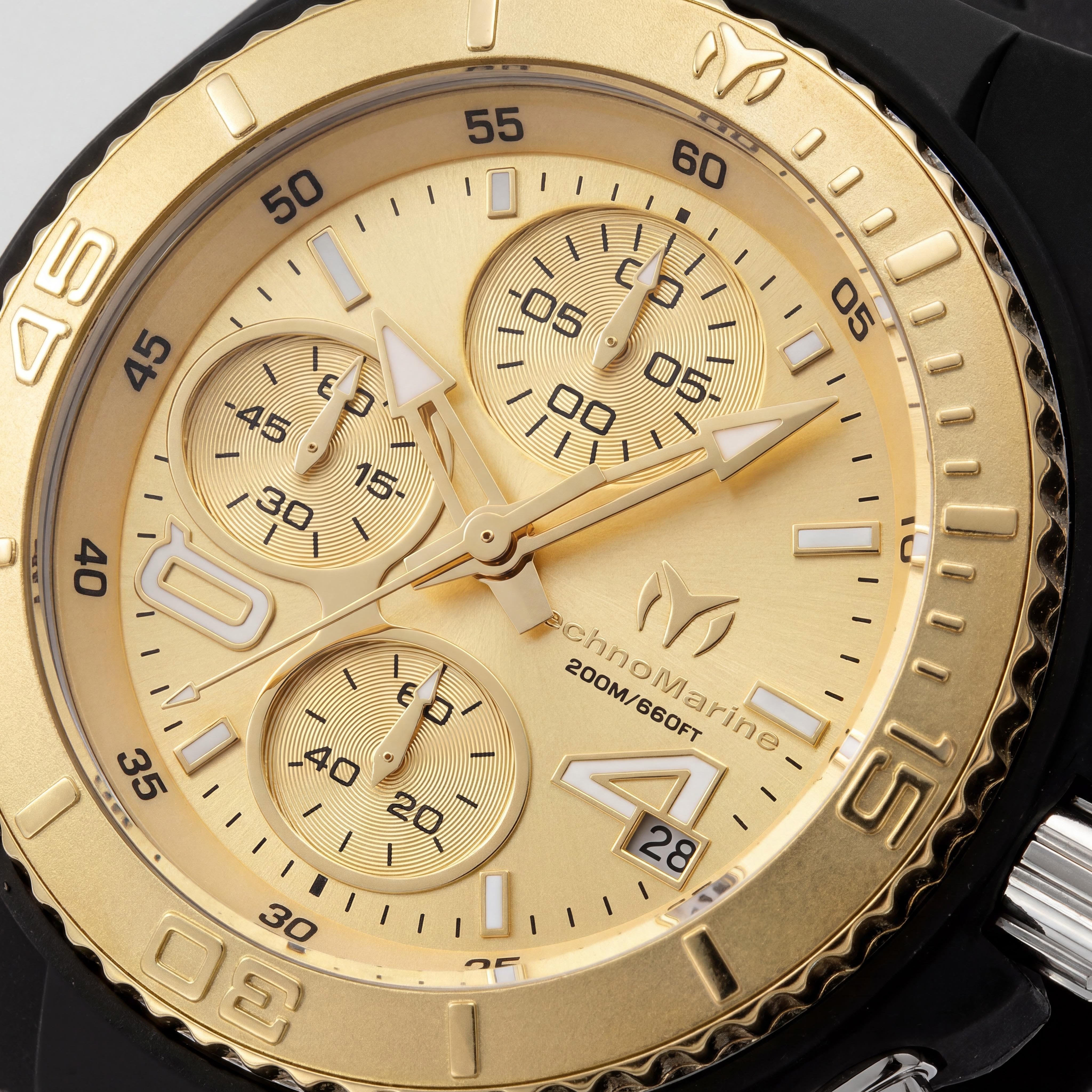 Reloj Unisex Technomarine Cruise TM-125001 de Cuarzo, Acero Inoxidable, Esfera Dorada, Correa de Silicona, Cronógrafo, 40mm, Photo 2
