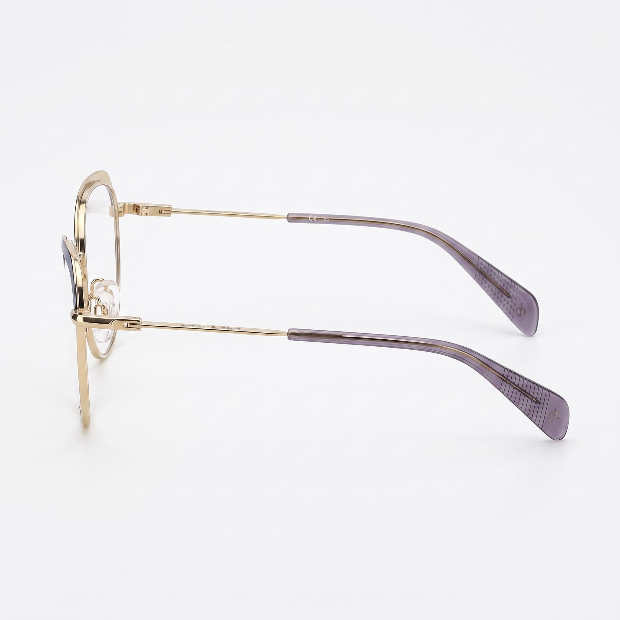 rag & bone Rnb3030/G Women's Sunglasses with Blue Gold Metal Frame and Polycarbonate Lenses 52mm, Photo 2