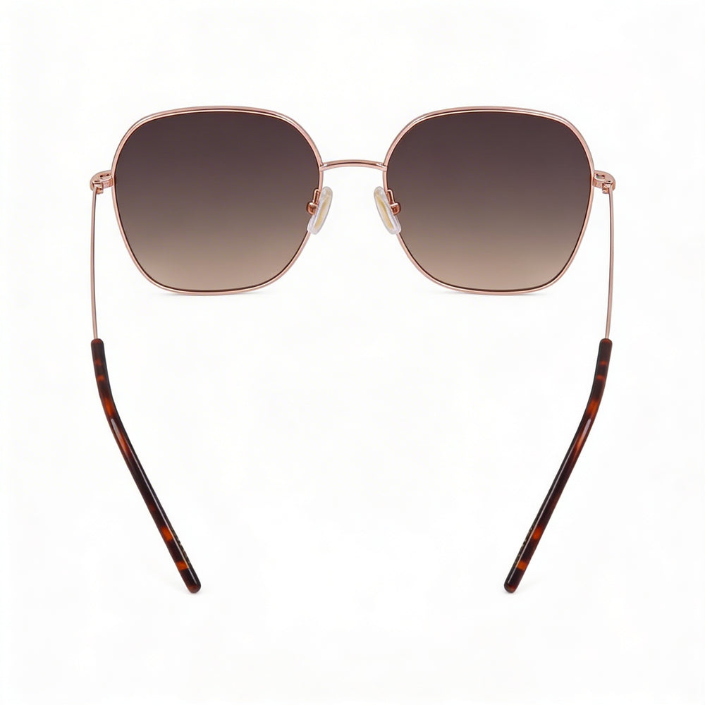 Gafas de sol Hugo Boss Casual para mujer, con montura de acero inoxidable, color dorado y cobre, sin polarizar, protección UV, 58 mm