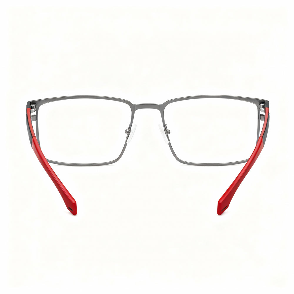 Gafas ópticas Hugo Boss BOSS 1488 para hombre, estilo casual, en metal rojo rutenio, talla 55-18-145