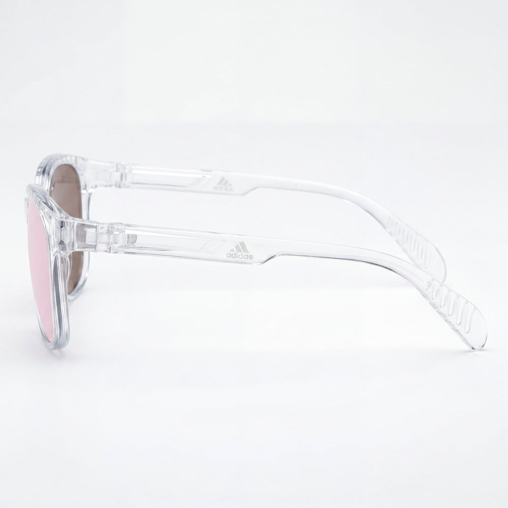 adidas SP0011 Unisex Sunglasses with Crystal Plastic Frame, Brown Mirror Non-Polarized Lenses, UV Protection, 58mm
