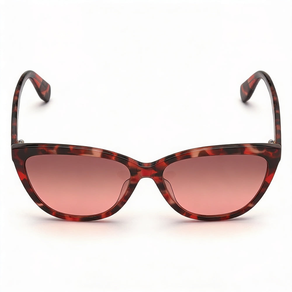 Gafas de sol Adidas Contemporary Havana de plástico con forma de ojo de gato para mujer, con lentes no polarizadas con protección UV y degradado burdeos de 58 mm