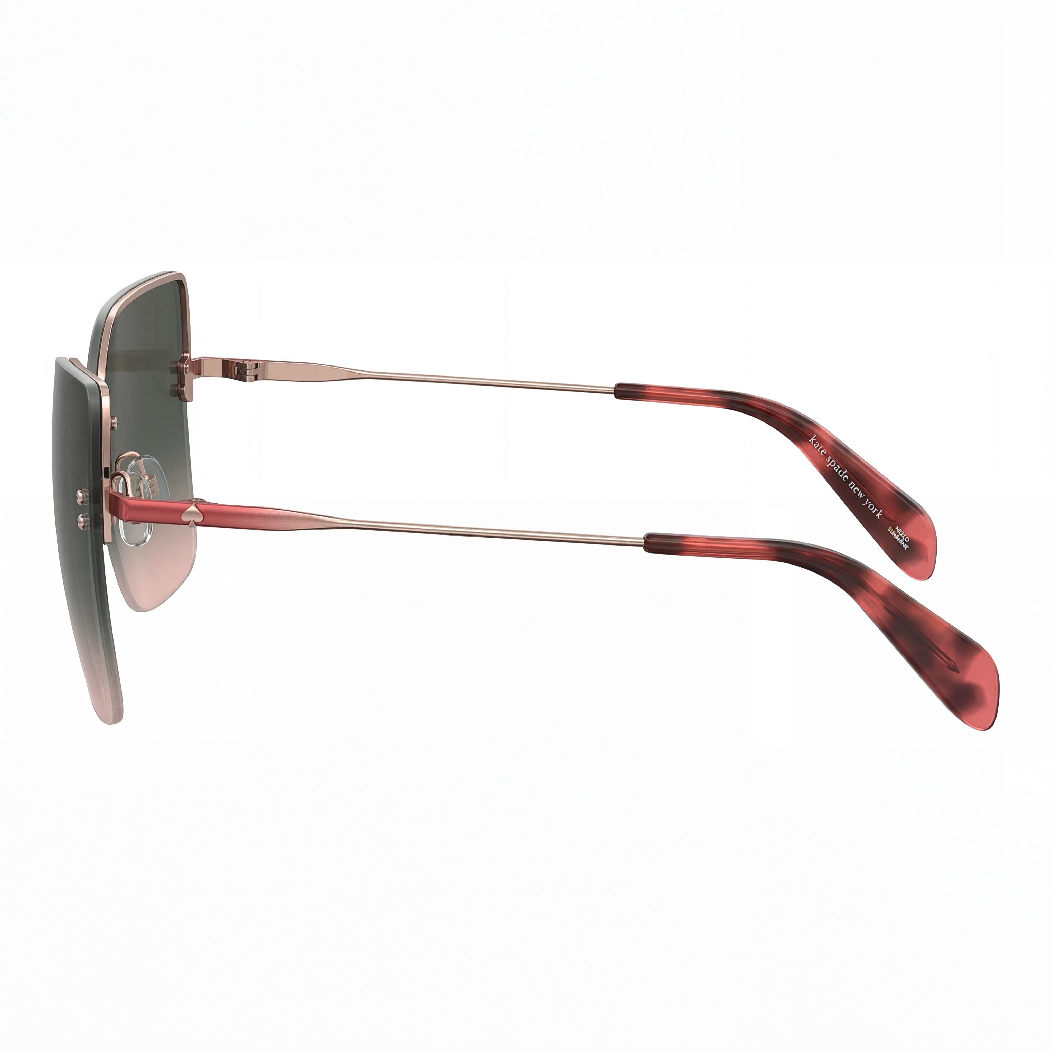 kate spade new york ARIELLA/G/S Unisex Red Gold Stainless Steel Rimless Cat Eye Burgundy Gradient Pink 58mm UV Protection Sunglasses, Photo 3