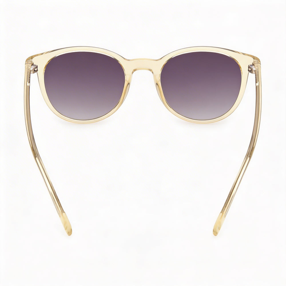 Gafas de sol GUESS Modern para mujer, con montura de plástico amarillo claro brillante y policarbonato gris, protección UV, 51 mm