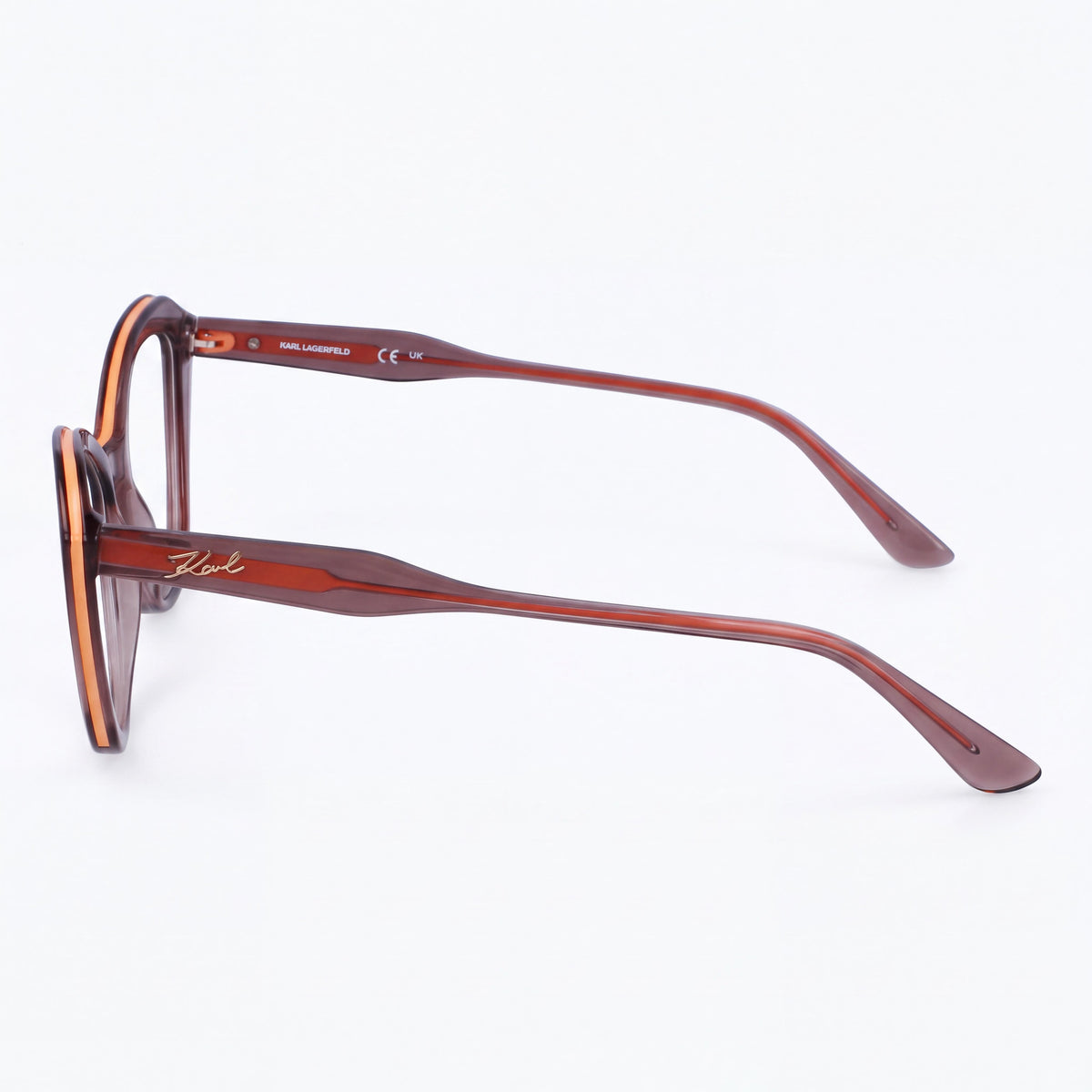 KARL LAGERFELD KL6137 Women's Modern Brown Eyeglasses, initiettato Frame with Polycarbonate Lenses, 52mm, Photo 3