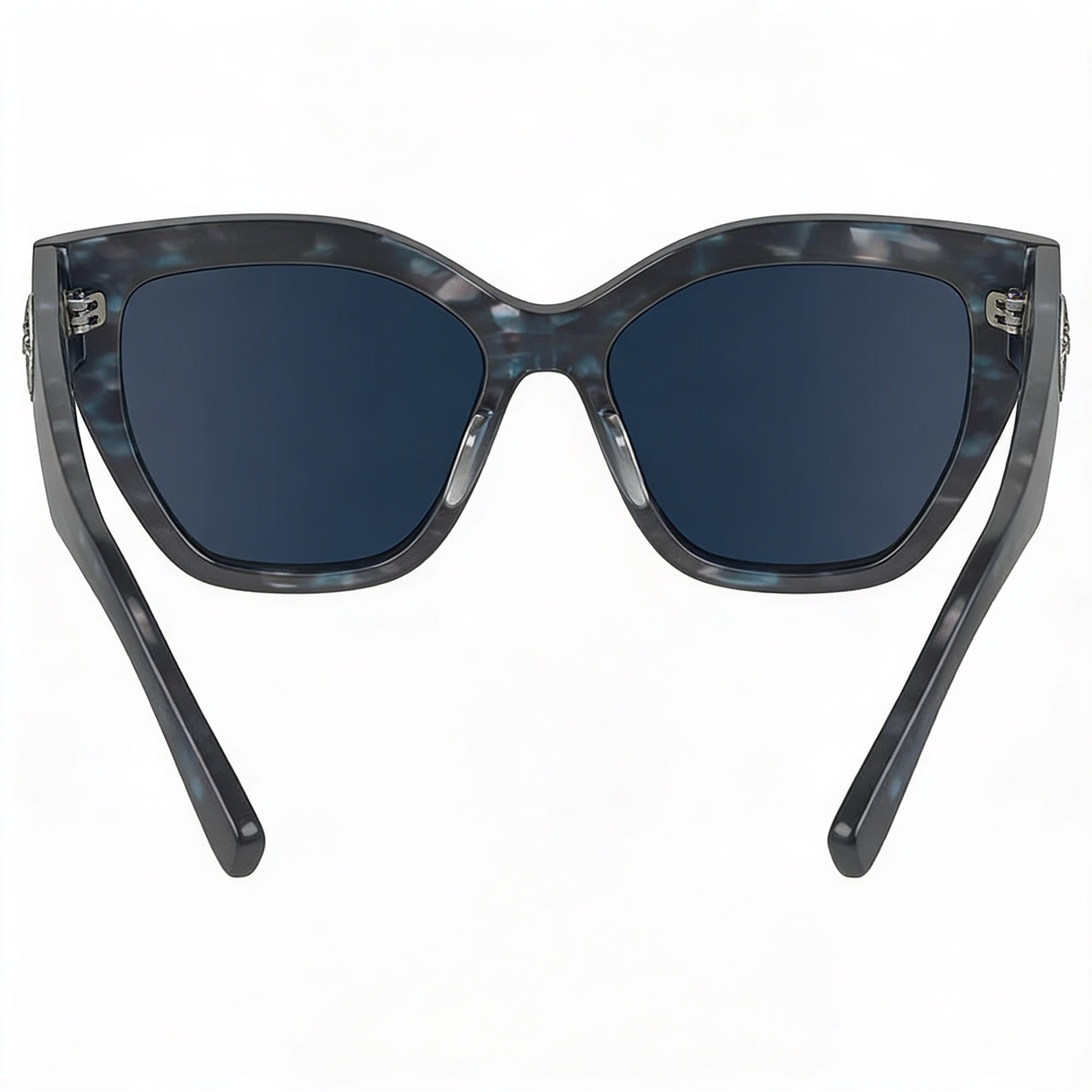 Longchamp Modern Women's Textured Blue Plastic Frame Solid Dark Blue Lens UV Protected Sunglasses 55mm, Photo 4