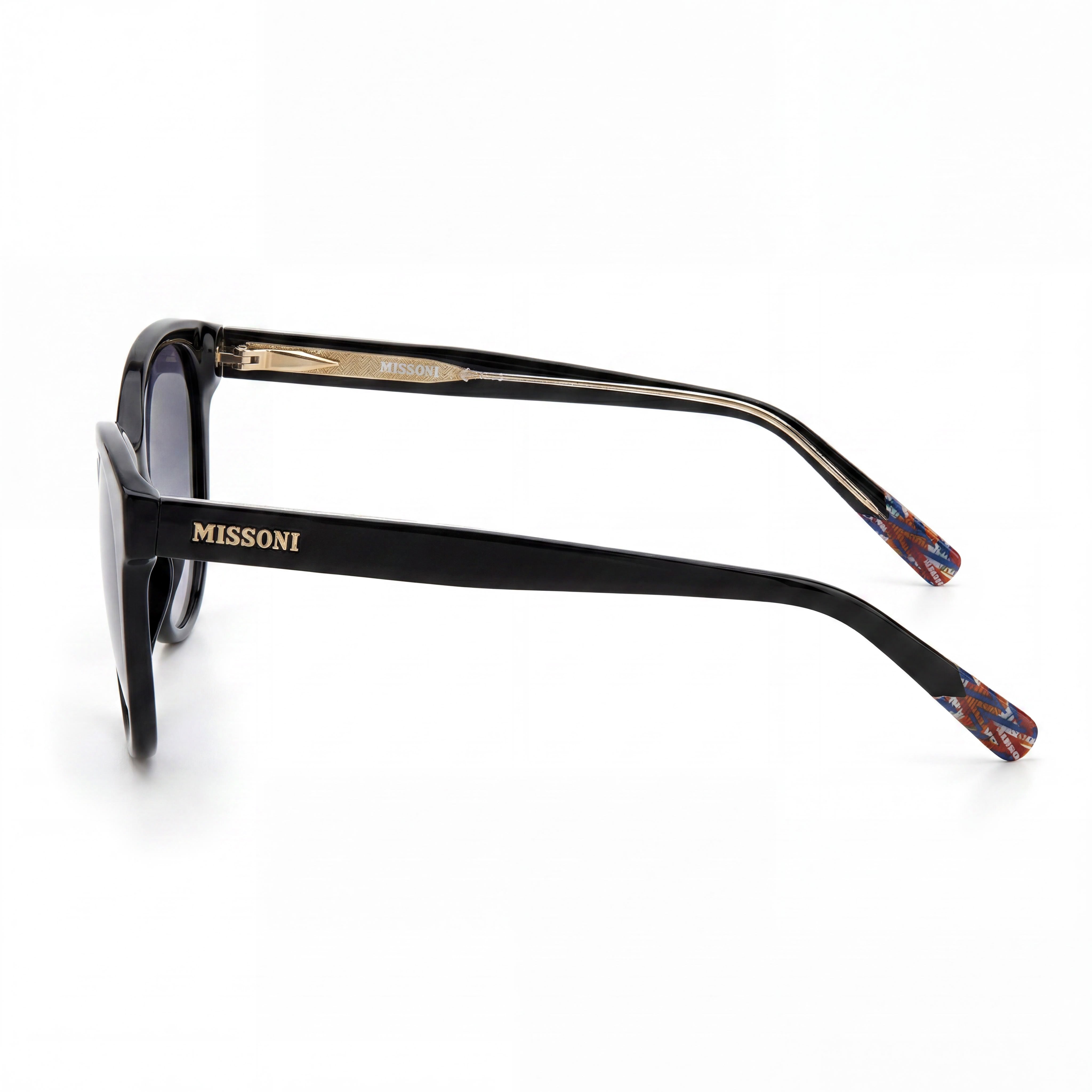 Gafas de sol Missoni Modern para mujer de acetato negro con lentes sombreadas gris oscuro con protección 100% UV 54-18-145 mm, Photo 3