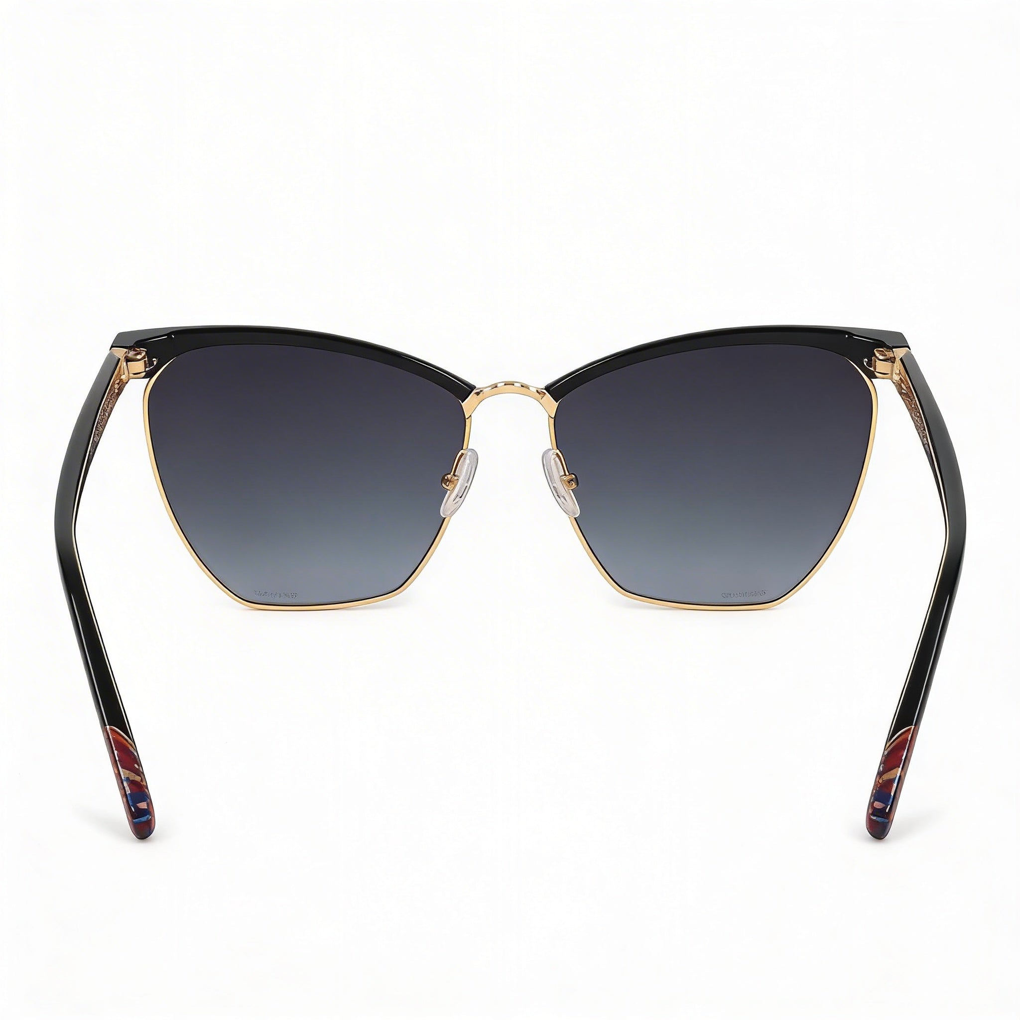 Gafas de sol Missoni Eyewear para mujer, montura metálica, gris oscuro degradado, negro dorado, sin polarizar, protección UV, 60 mm, Photo 3
