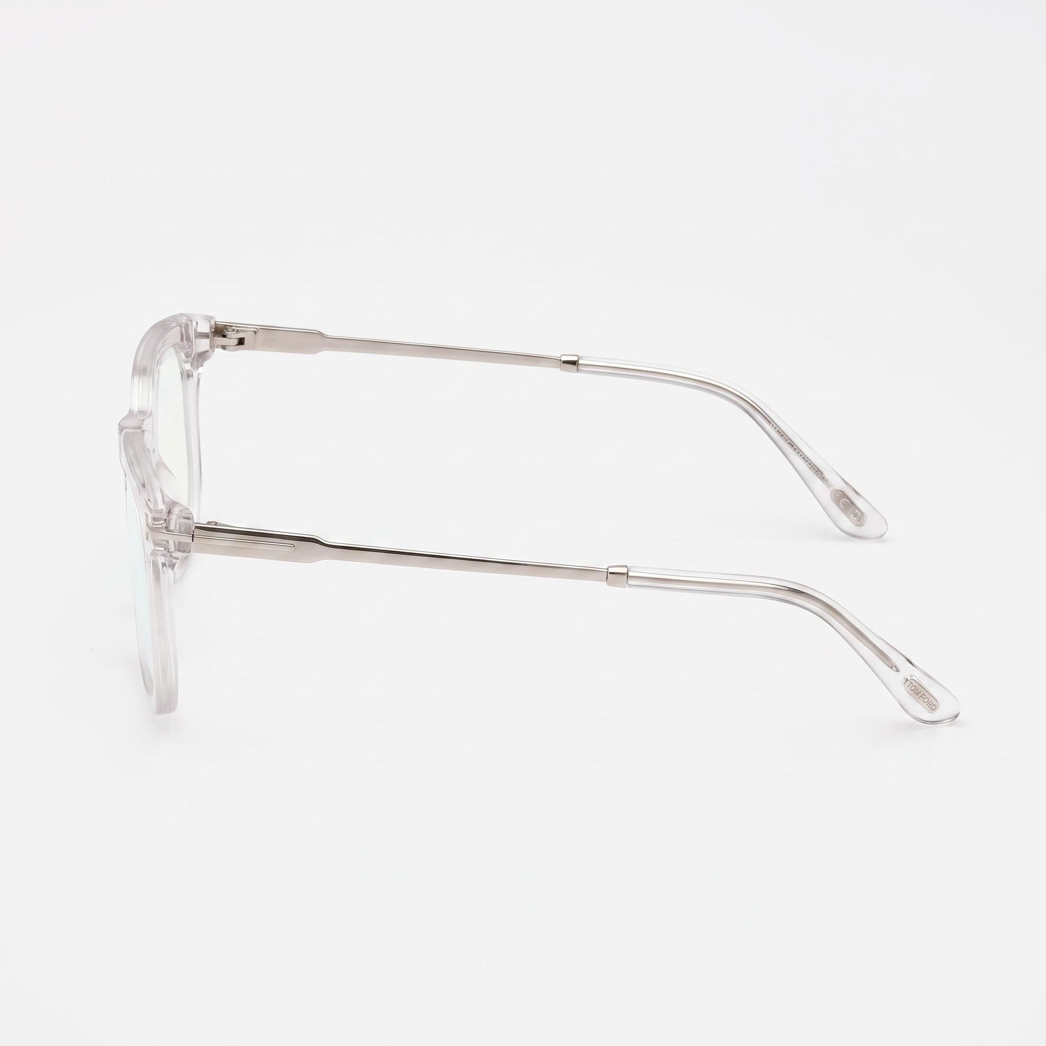 Tom Ford FT5904-B BLUE BLOCK Men's Clear Lenses Crystal Shiny Palladium 50mm, Photo 3