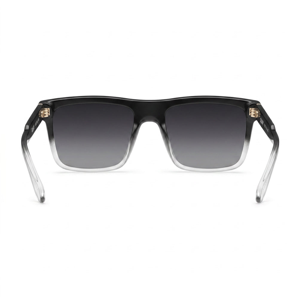 QUAY AUSTRALIA Let It Run Men's Black to Clear Frame Smoke Lens Polarized UV Protection Sunglasses