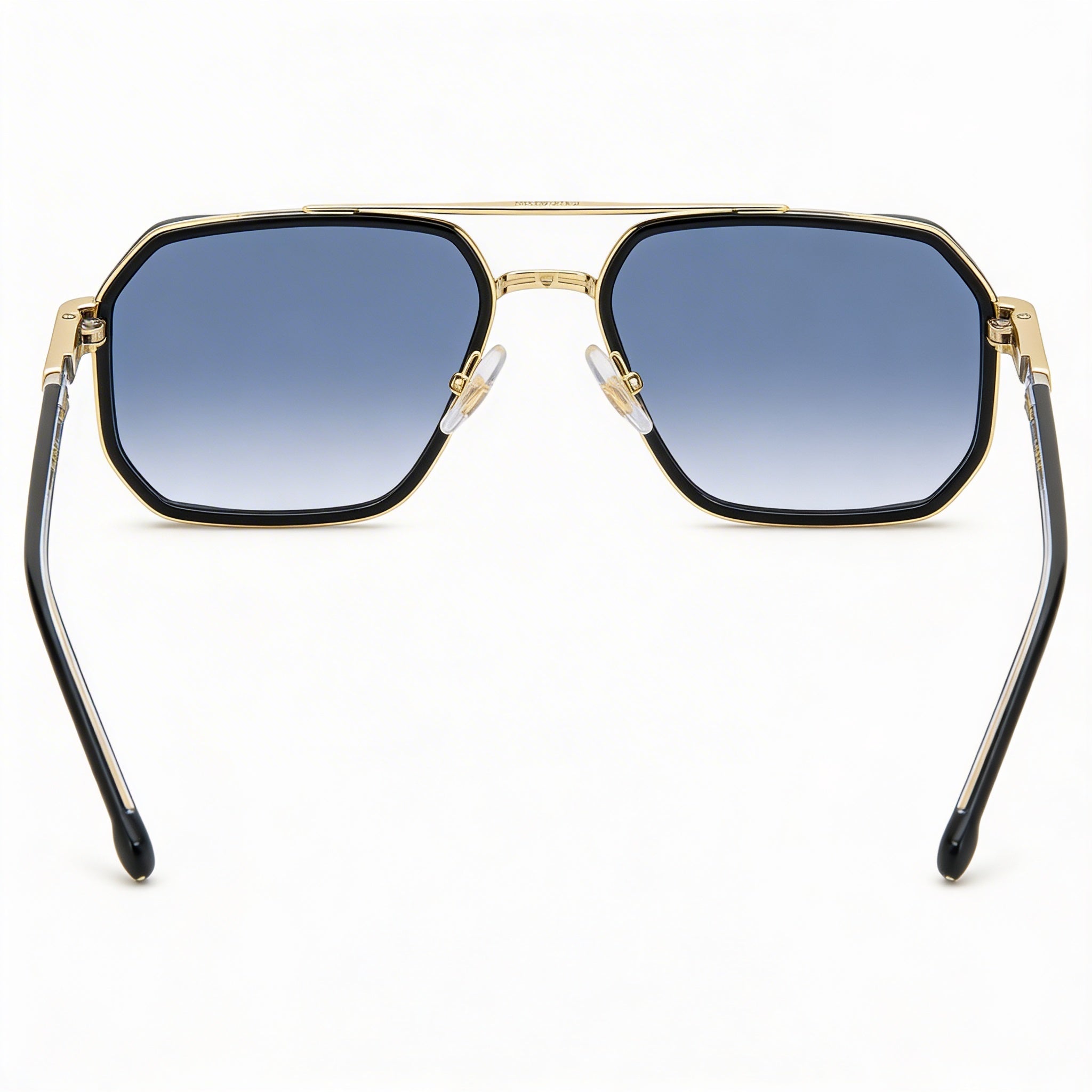 Carrera Lässig. Men's Metal Sunglasses featuring Black Gold Frame with Dark Blue Shaded Lenses, 58mm, Photo 4