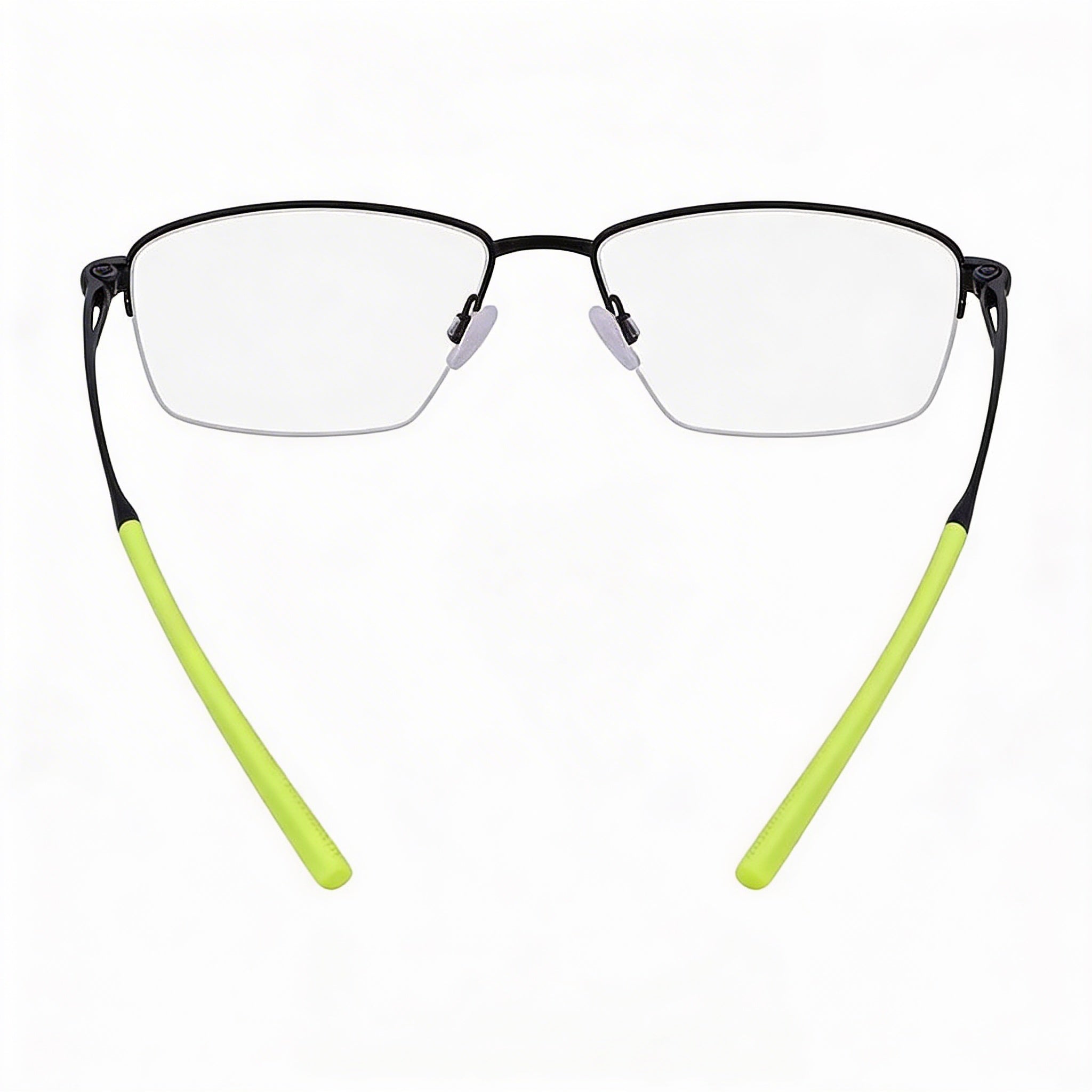 Nike 6045 Men's Rectangular Semi-Rimless Titanium Eyeglasses Satin Black 54mm, Photo 4