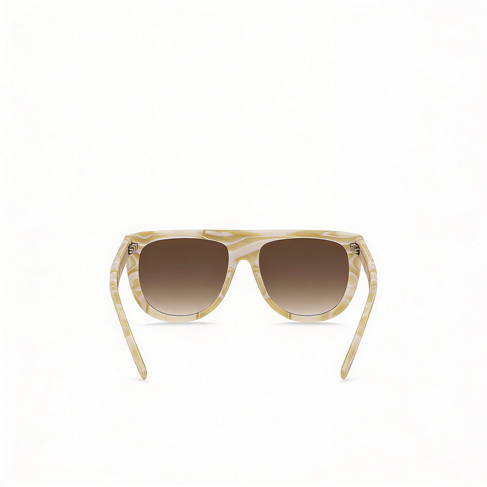 Gafas de Sol Hugo Boss Modernas para Mujer 56mm, Color Beige Perla Blanco Ecológico, con Montura de Aceite y Protección UV