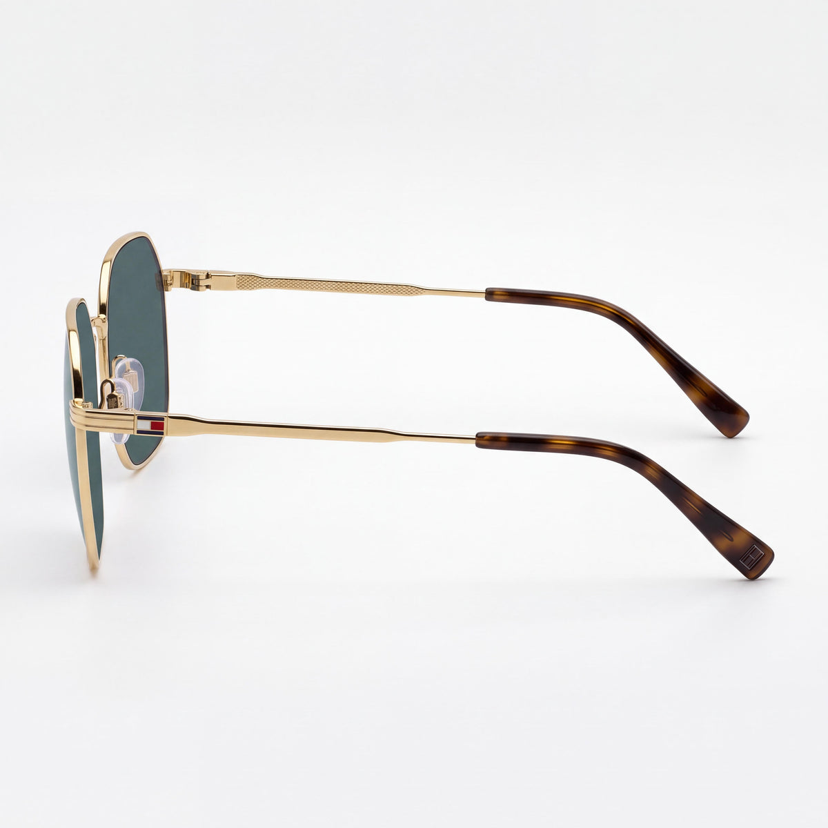 Tommy Hilfiger Casual Gold Metal Frame Sunglasses, Polycarbonate Lens, 100% UV Protection, Size 53-21-145, Photo 2
