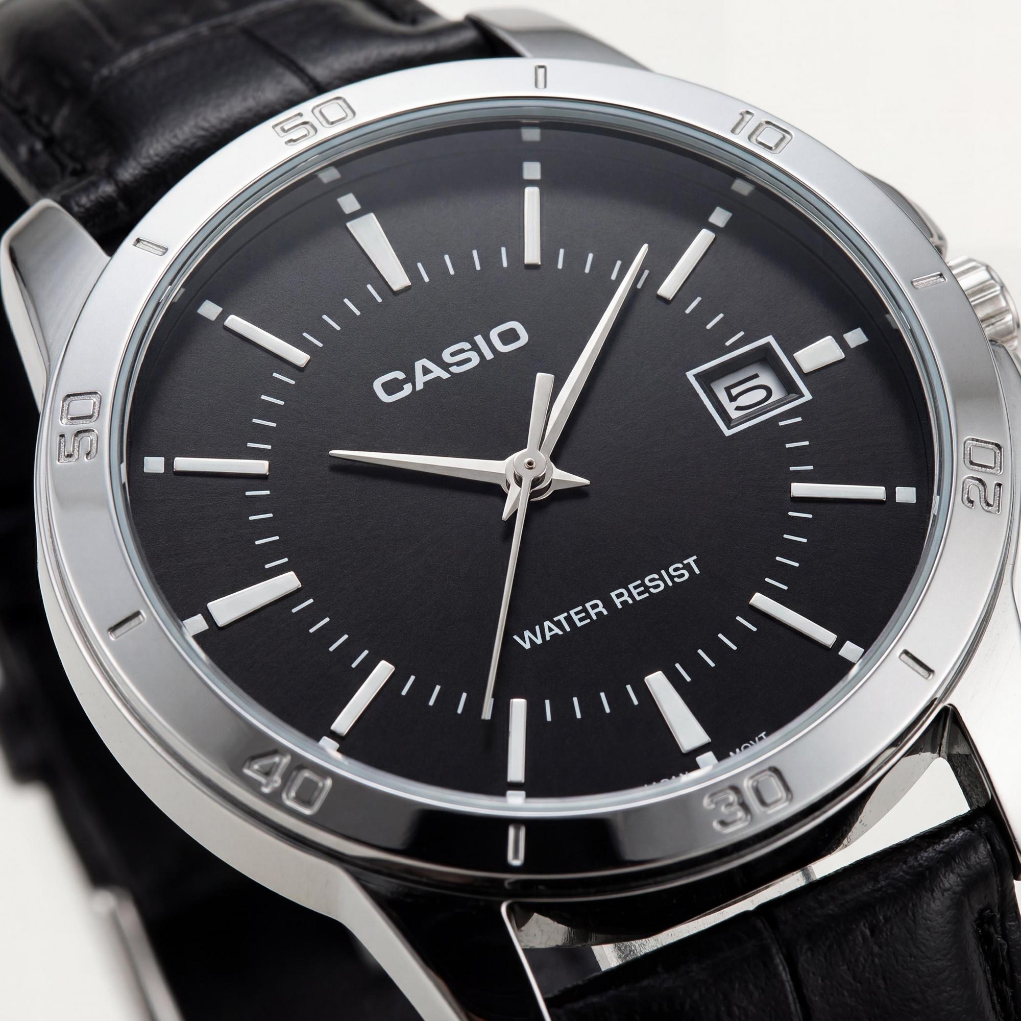 Reloj Casio MTP-V004L-1AUDF para Hombre, Acero Inoxidable Negro, 41 mm, Photo 2