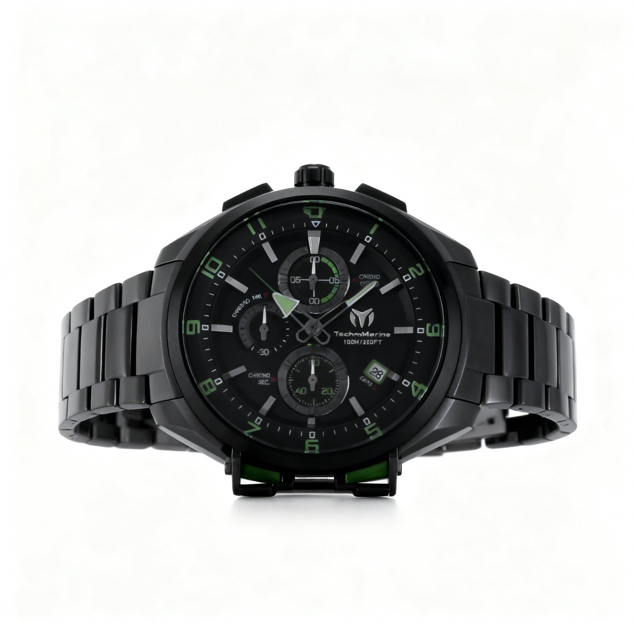 TechnoMarine OCEAN - QUANTUM TM-318121 Men's Quartz Watch, 44mm Stainless Steel Case & Bracelet, Black Dial