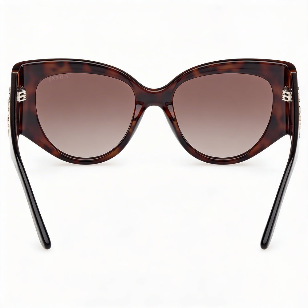 GUESS Casual Women's Dark Havana Plastic Frame Gradient Brown Lens Sunglasses with UV 400 Protection 54mm