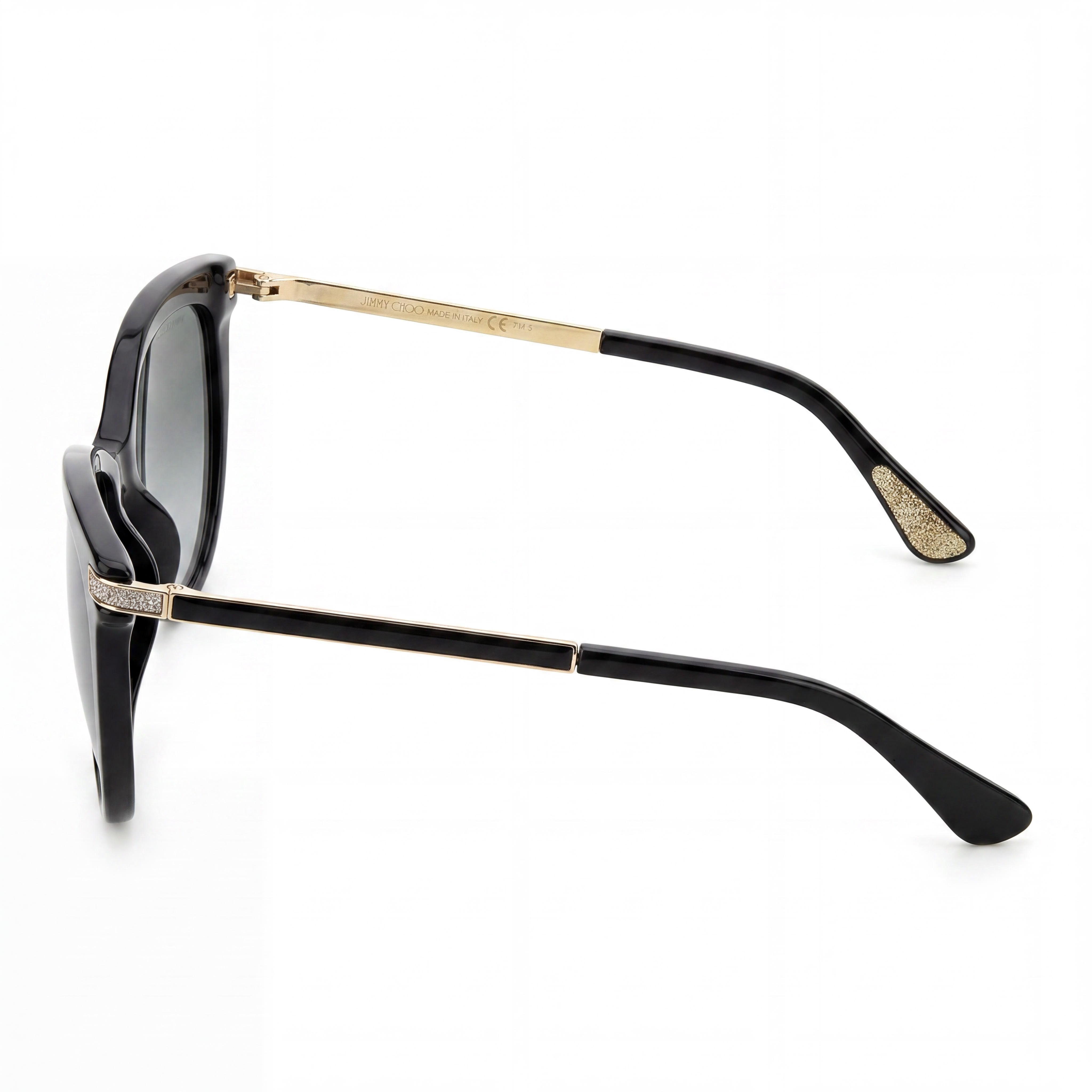 Jimmy Choo Axelle/G/S Women's Black Acetate Cat-Eye Grey Gradient Lens UV Protection Sunglasses 56mm, Photo 3