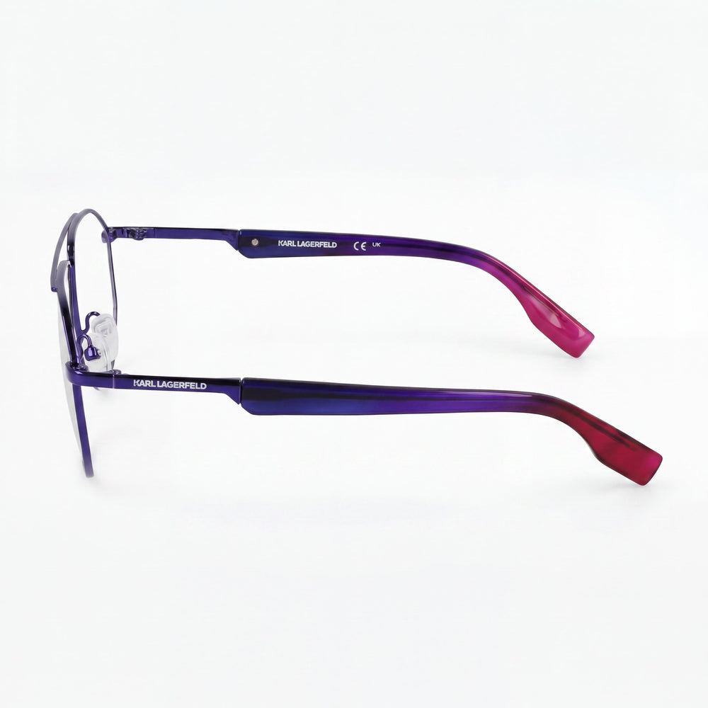 Montura de gafas ópticas para hombre KARL LAGERFELD KL353, diseño de metal azul oscuro, con un ancho de lente de 56 mm
