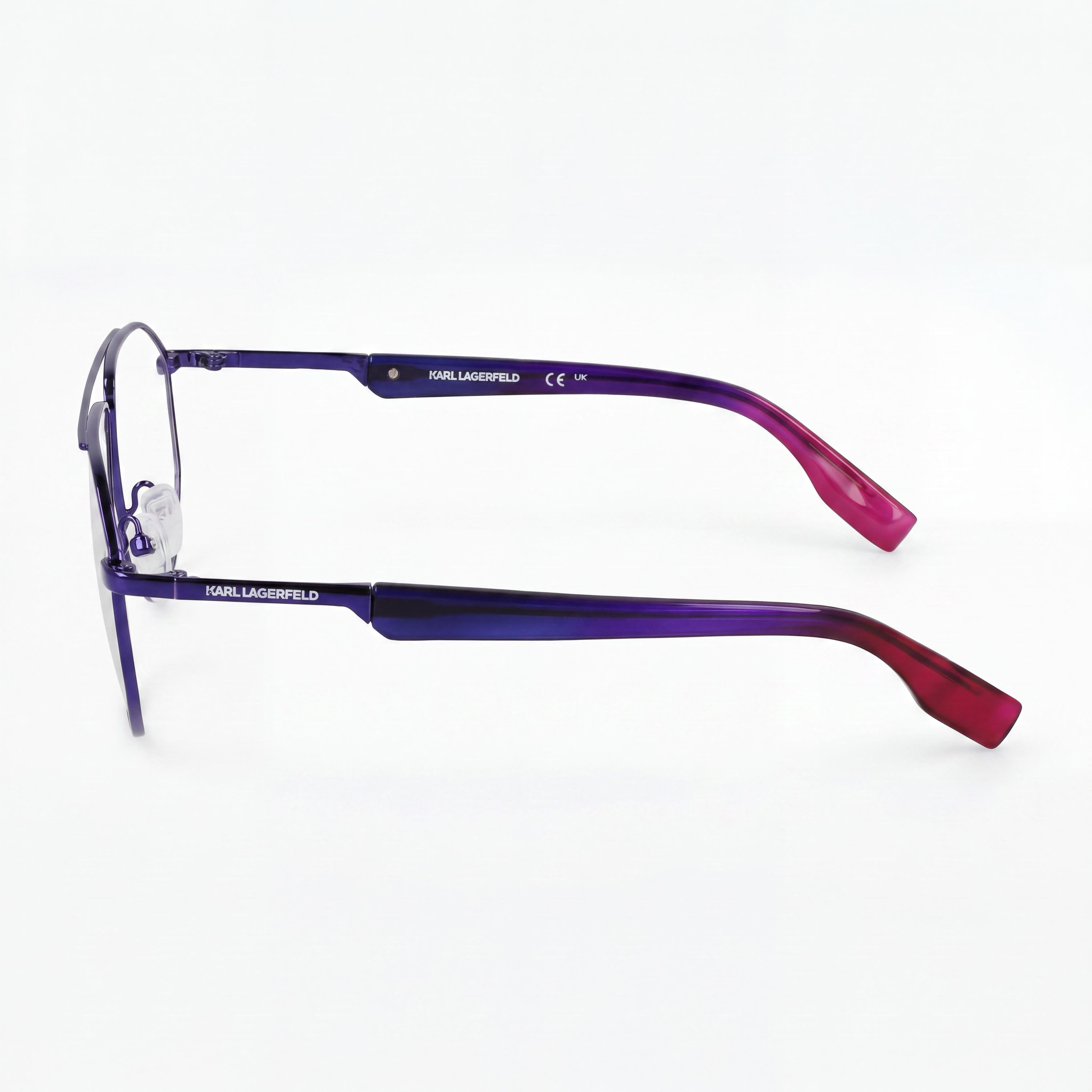KARL LAGERFELD KL353 Men's Optical Eyeglasses Frames, Dark Blue Metal Design, Featuring 56mm Lens Width, Photo 3