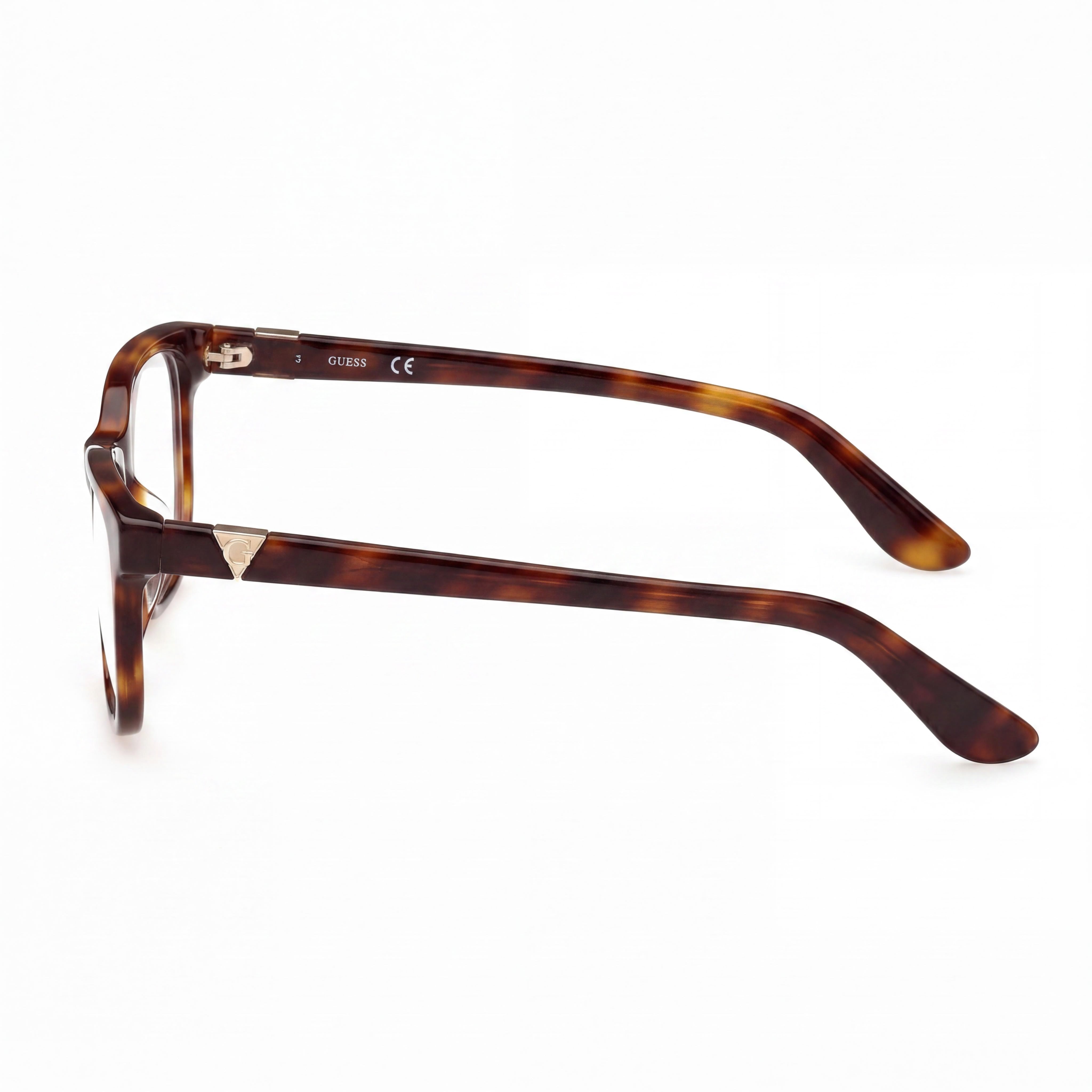 Monturas ópticas Guess para hombre en color Havana oscuro con lentes transparentes de demostración. Las lentes se pueden reemplazar por lentes graduadas personalizadas., Photo 2