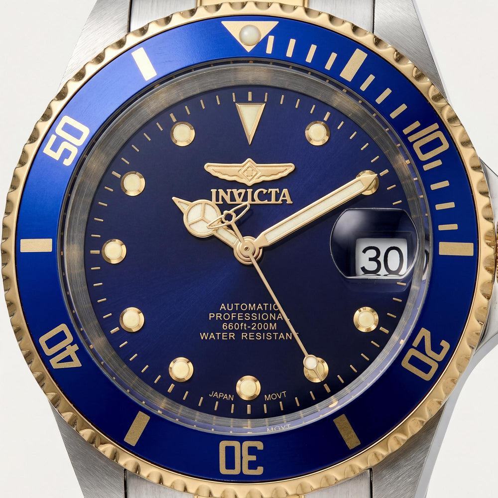 Reloj automático Invicta Pro Diver para mujer, de acero inoxidable en dos tonos y esfera azul, de 40 mm