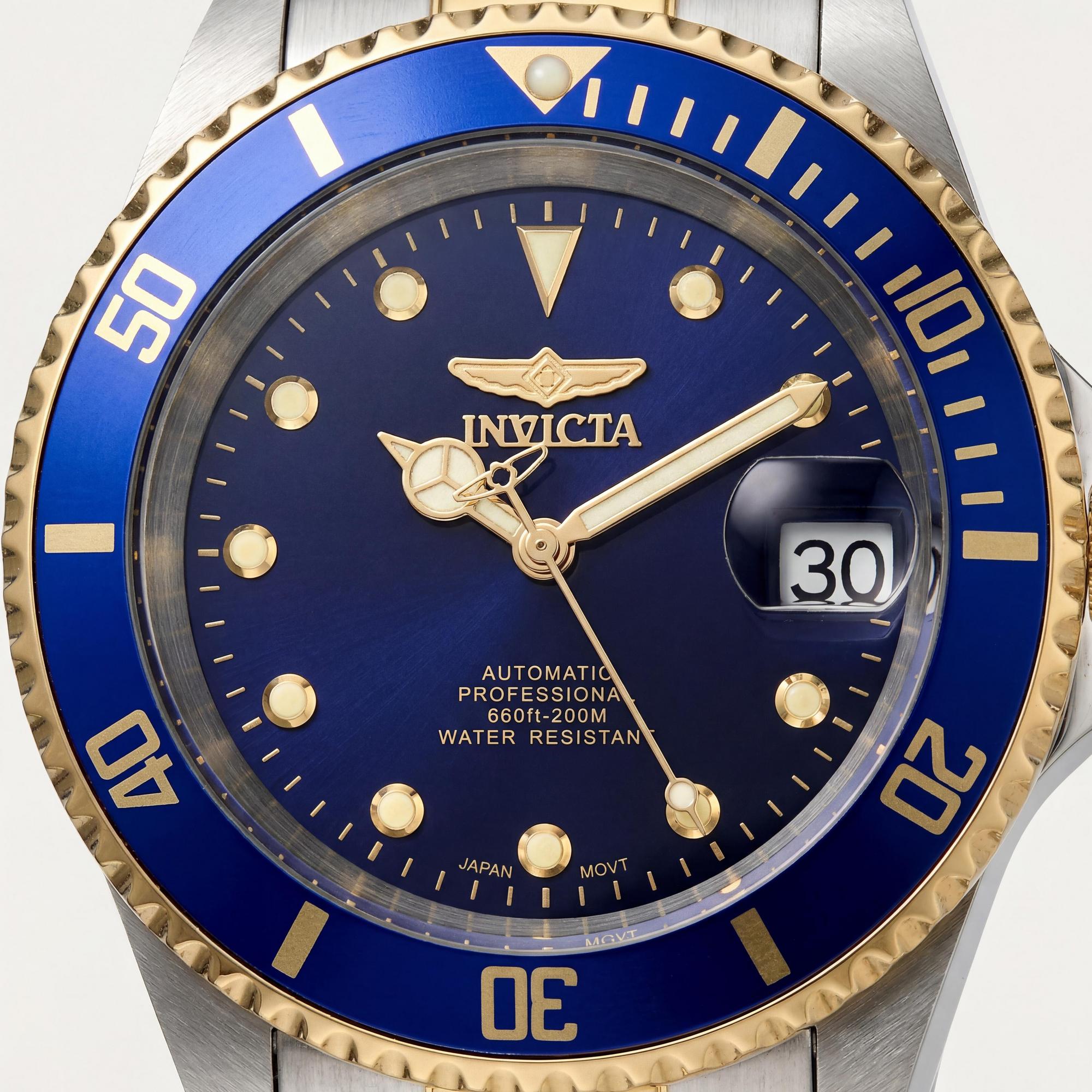 Reloj automático Invicta Pro Diver para mujer, de acero inoxidable en dos tonos y esfera azul, de 40 mm, Photo 2
