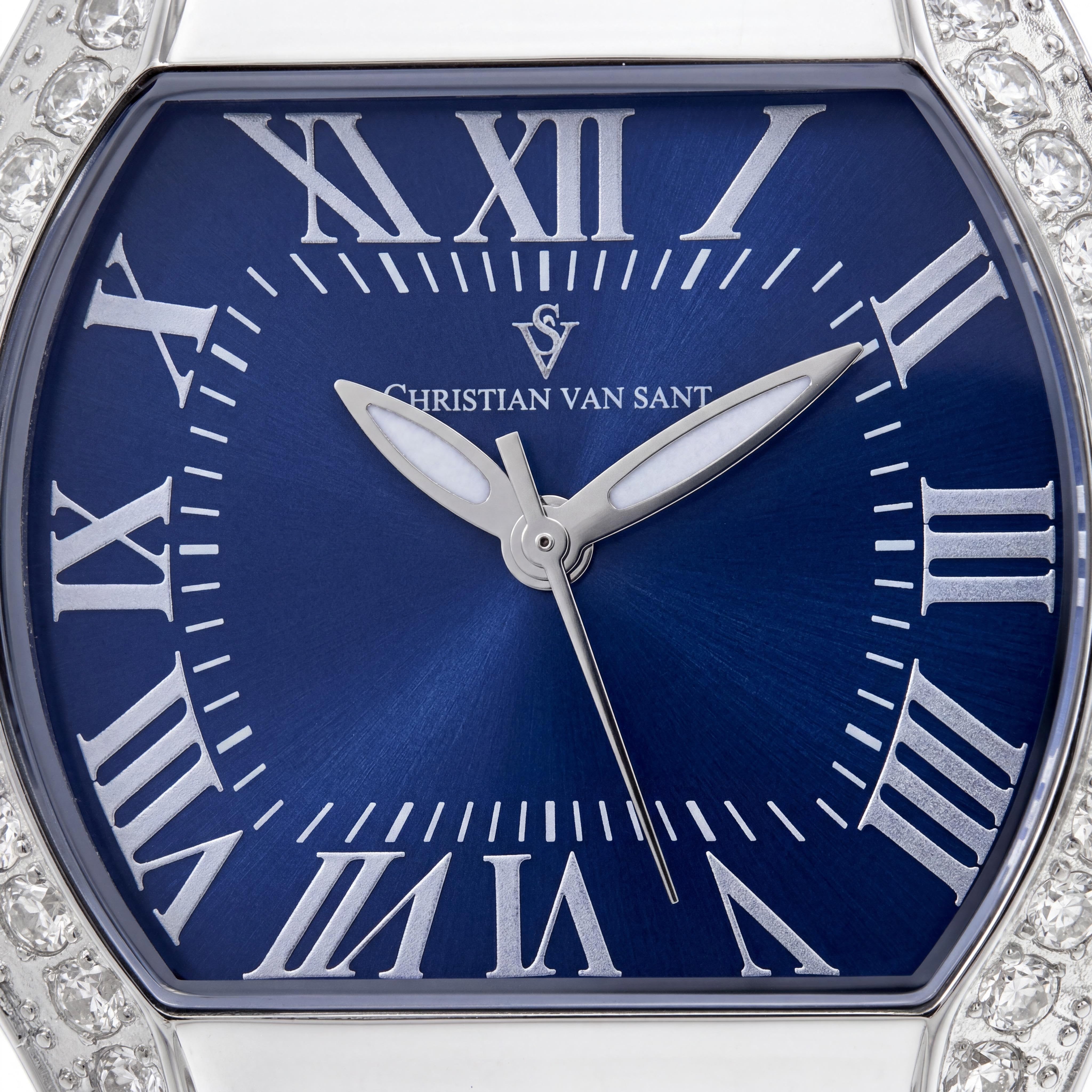 Christian Van Sant CV1832 Women's Bracelet Watch, Stainless Steel Case & Bracelet, Blue Dial, Water Resistant, Photo 2
