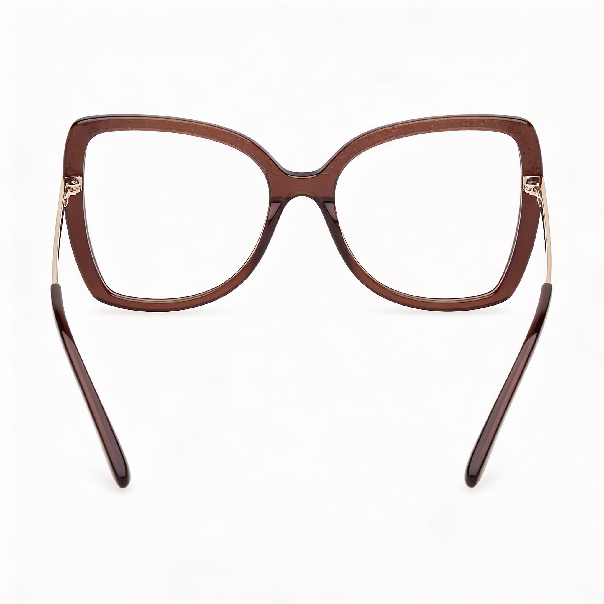 Gafas Guess Gu50245 para mujer, montura de plástico marrón oscuro/dorado pálido con lentes de policarbonato marrón oscuro de 54 mm, Photo 3