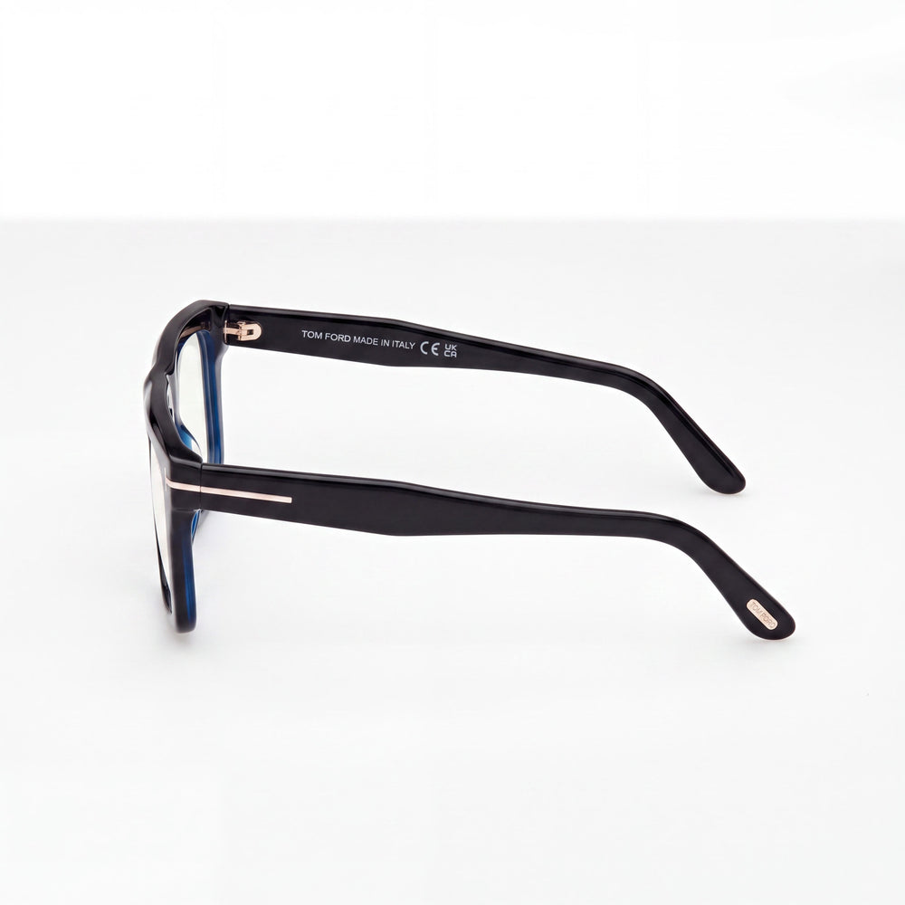 Marcolin Classic Unisex Shiny Black Blue Filter Plastic Frame Non-Polarized Black Lens Sunglasses 54mm