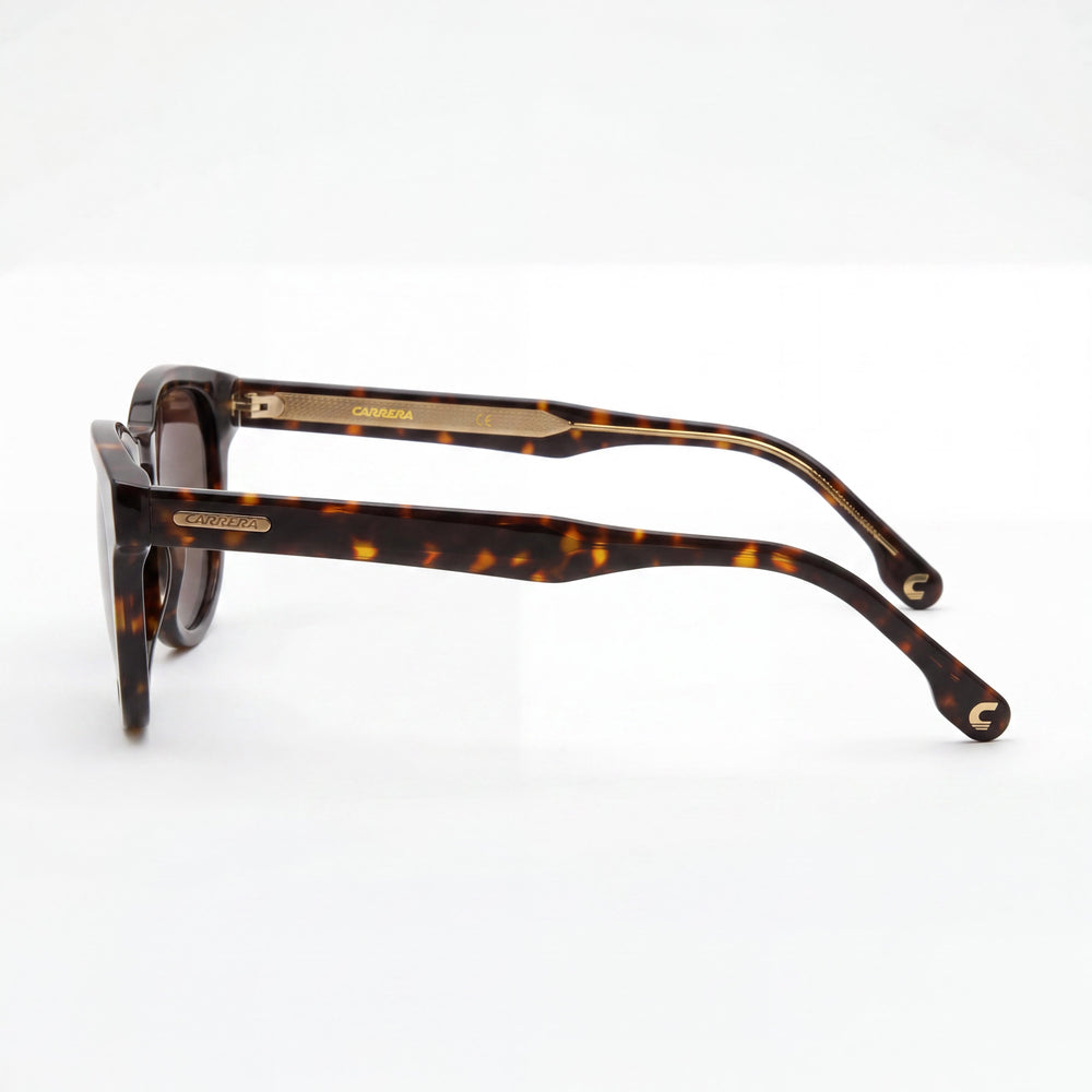 Carrera 252 Men's Plastic Oval Full Rim Sunglasses, Dark Havana Brown Frame, Brown Polycarbonate Lenses 50mm