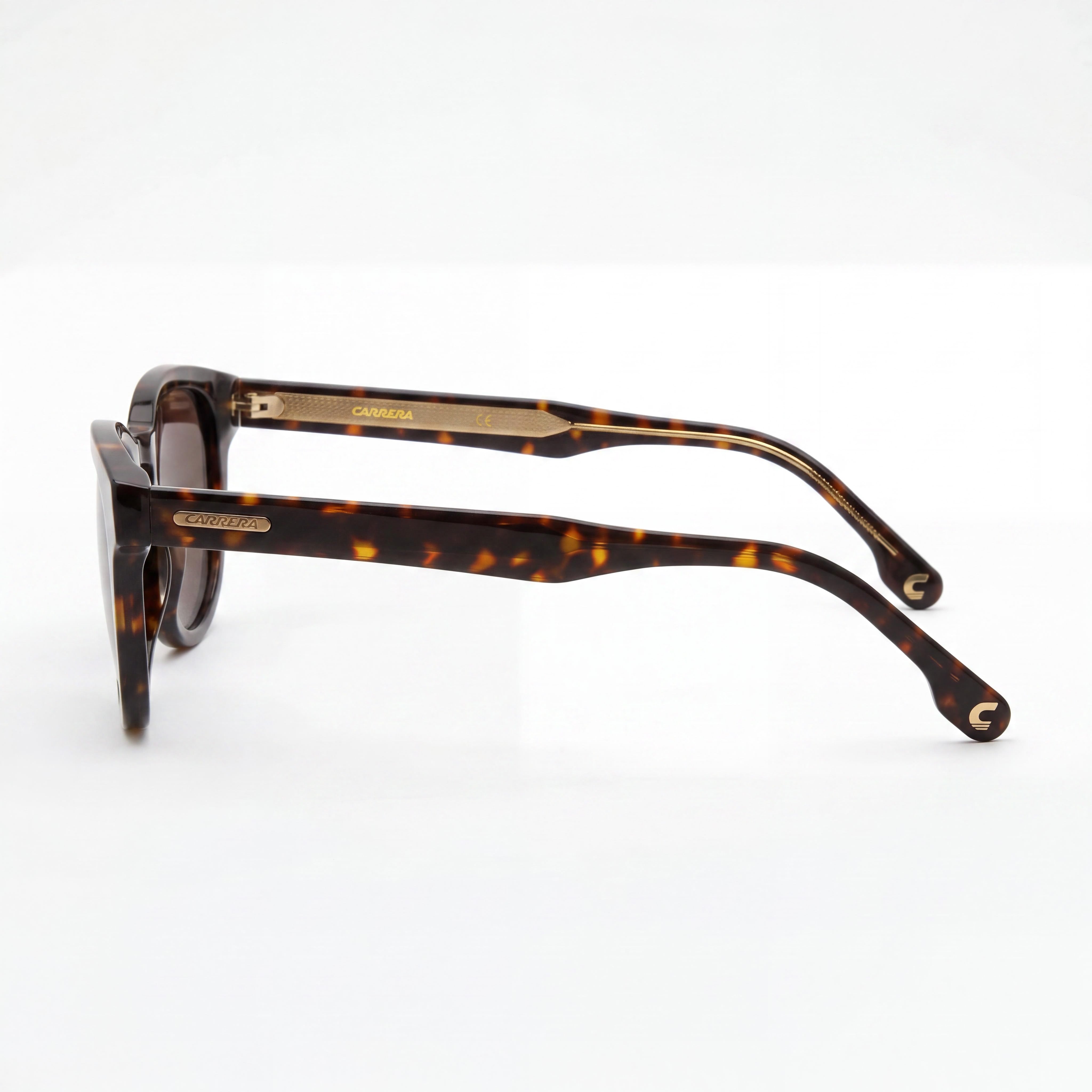 Carrera 252 Men's Plastic Oval Full Rim Sunglasses, Dark Havana Brown Frame, Brown Polycarbonate Lenses 50mm, Photo 3
